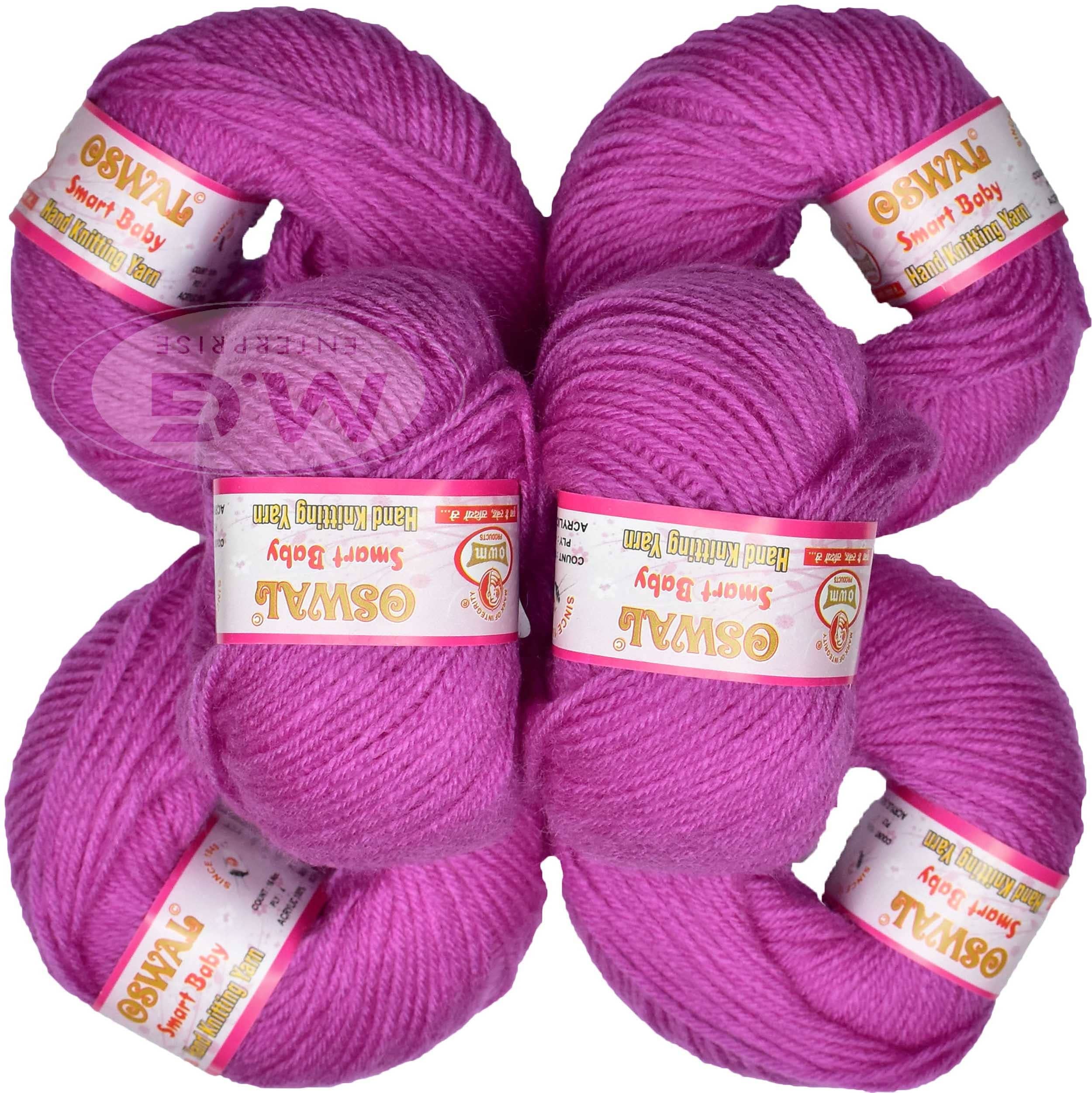 100% Acrylic Wool Purple (8 pc) Smart Baby 4 ply Wool Ball Hand Knitting Wool/Art Craft Soft Fingering Crochet Hook Yarn, Needle Knitting Yarn Thread Dye W XC