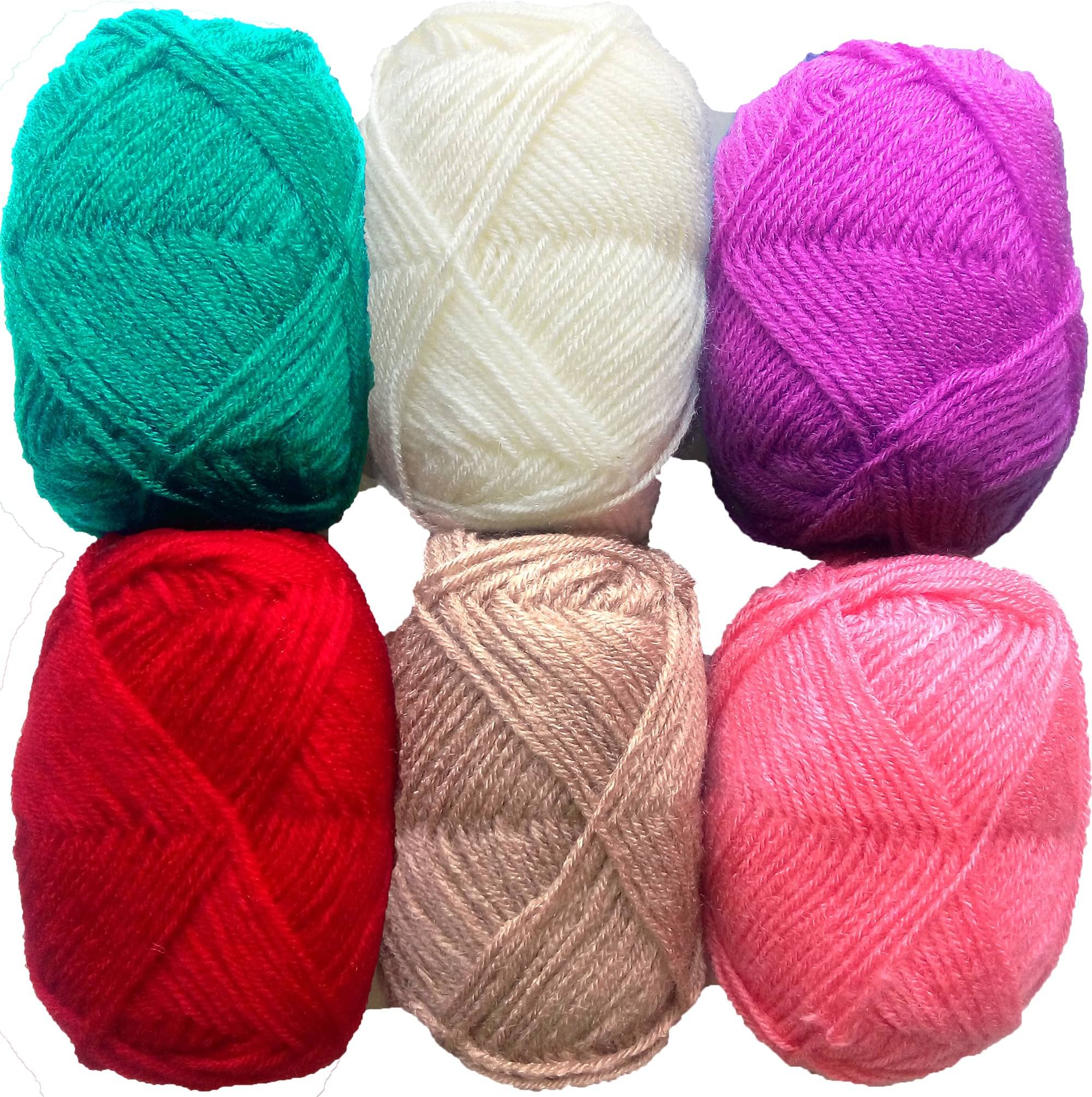     			100% Acrylic Wool Royal (6 pc) Bunny 3 Combo 4 ply Wool Ball Hand Knitting Wool/Art Craft Soft Fingering Crochet Hook Yarn, Needle Knitting Yarn Thread Dyed