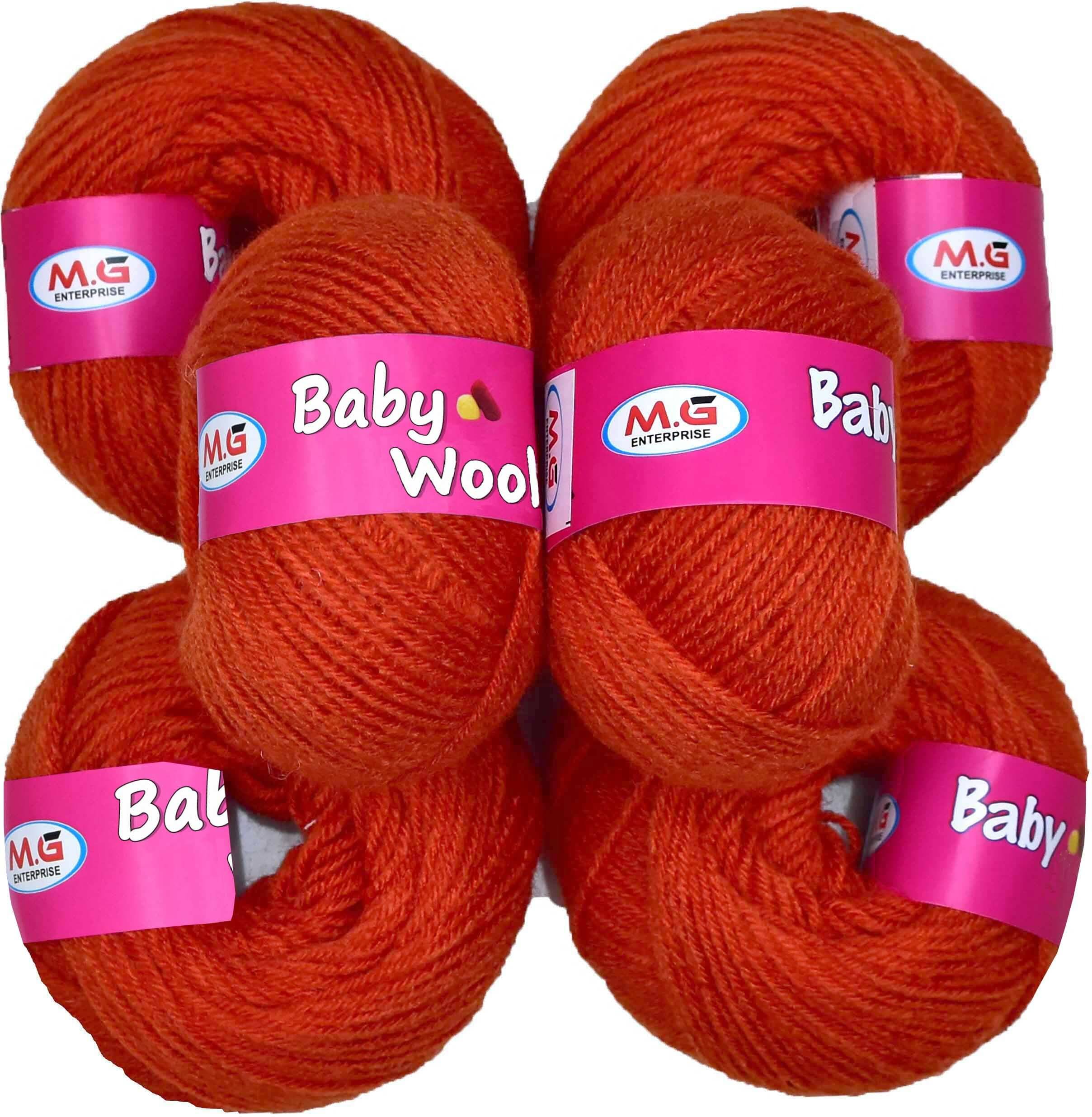     			100% Acrylic Wool  Rust 6 Pc Baby Wool 4 ply Wool -WA Art-IB