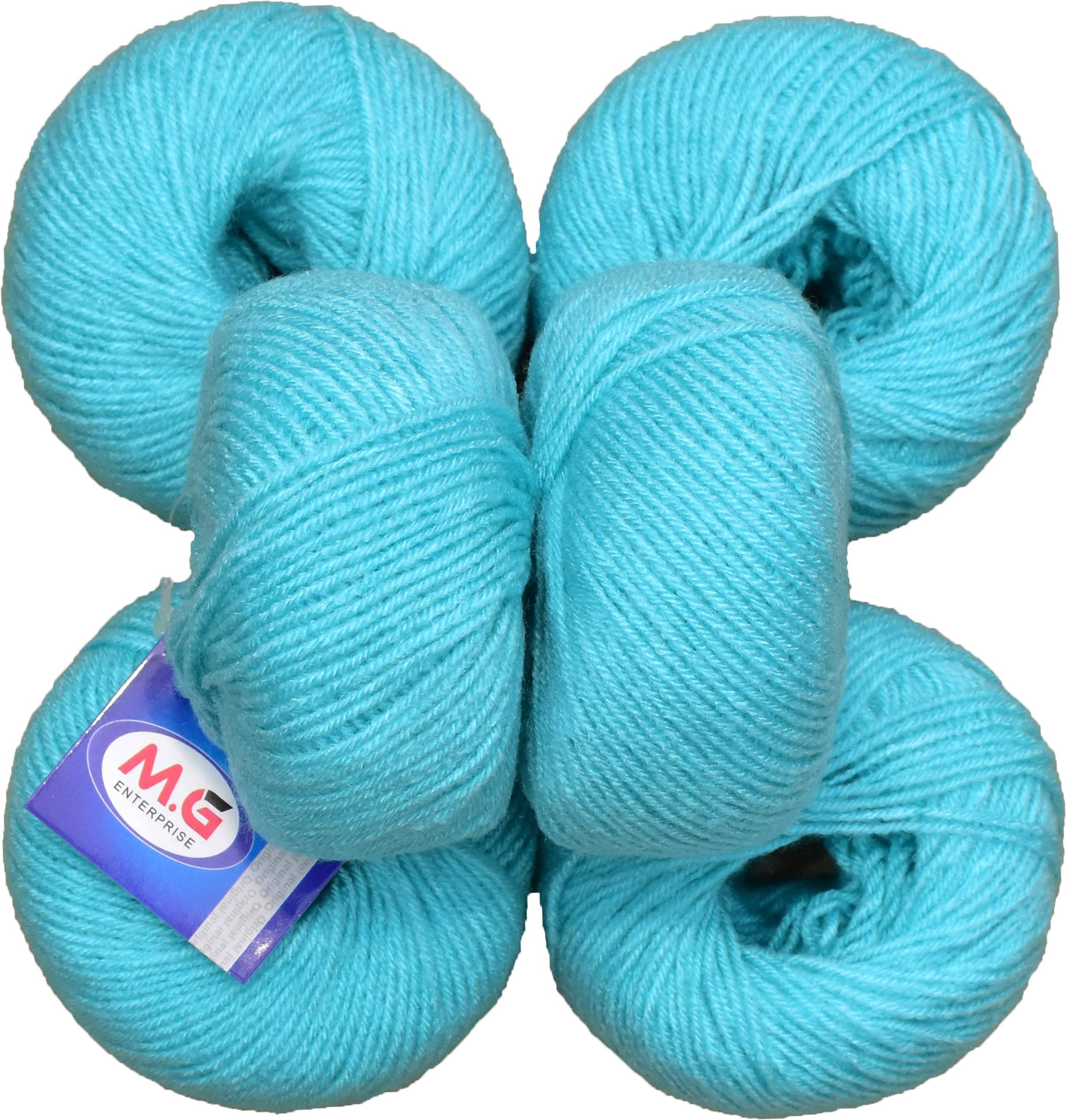     			100% Acrylic Wool Sea Green (6 pc) Baby Soft Wool Ball Hand Knitting Wool/Art Craft Soft Fingering Crochet Hook Yarn, Needle Knitting Yarn Thread Dyed