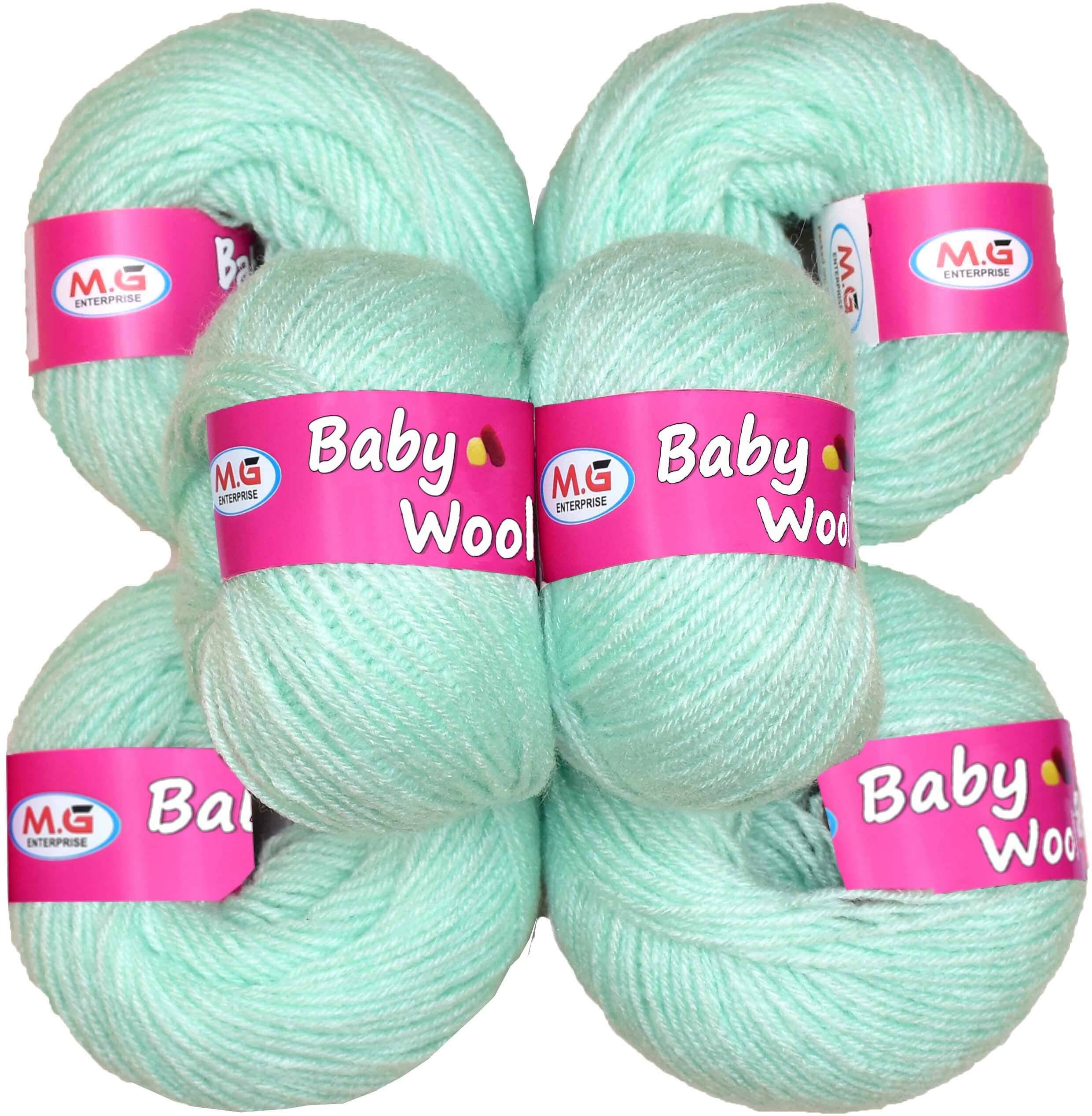     			100% Acrylic Wool  Sky Blue 6 Pc Baby Wool 4 ply Wool -CA Art-HJ