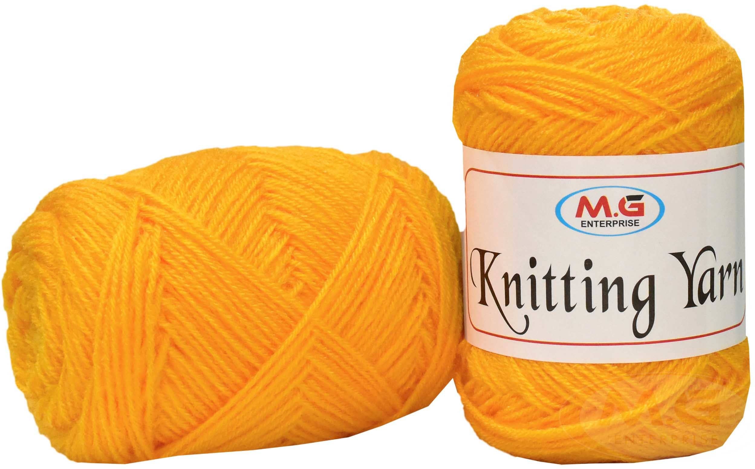 100% Acrylic Wool  Yellow 100 gms - Art-AGJ