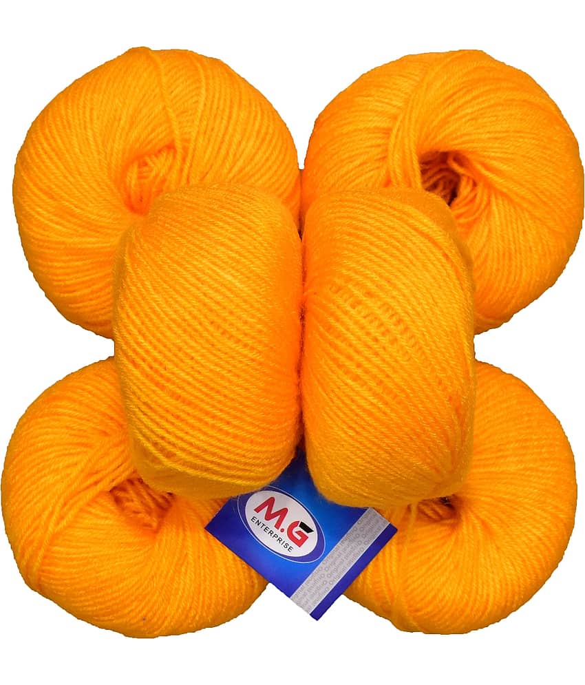 100% Acrylic Wool Yellow (6 pc) Baby Soft Wool Ball Hand Knitting Wool/Art Craft Soft Fingering Crochet Hook Yarn, Needle Knitting Yarn Thread Dyed - Stationery | Buy online on ZillyBuy