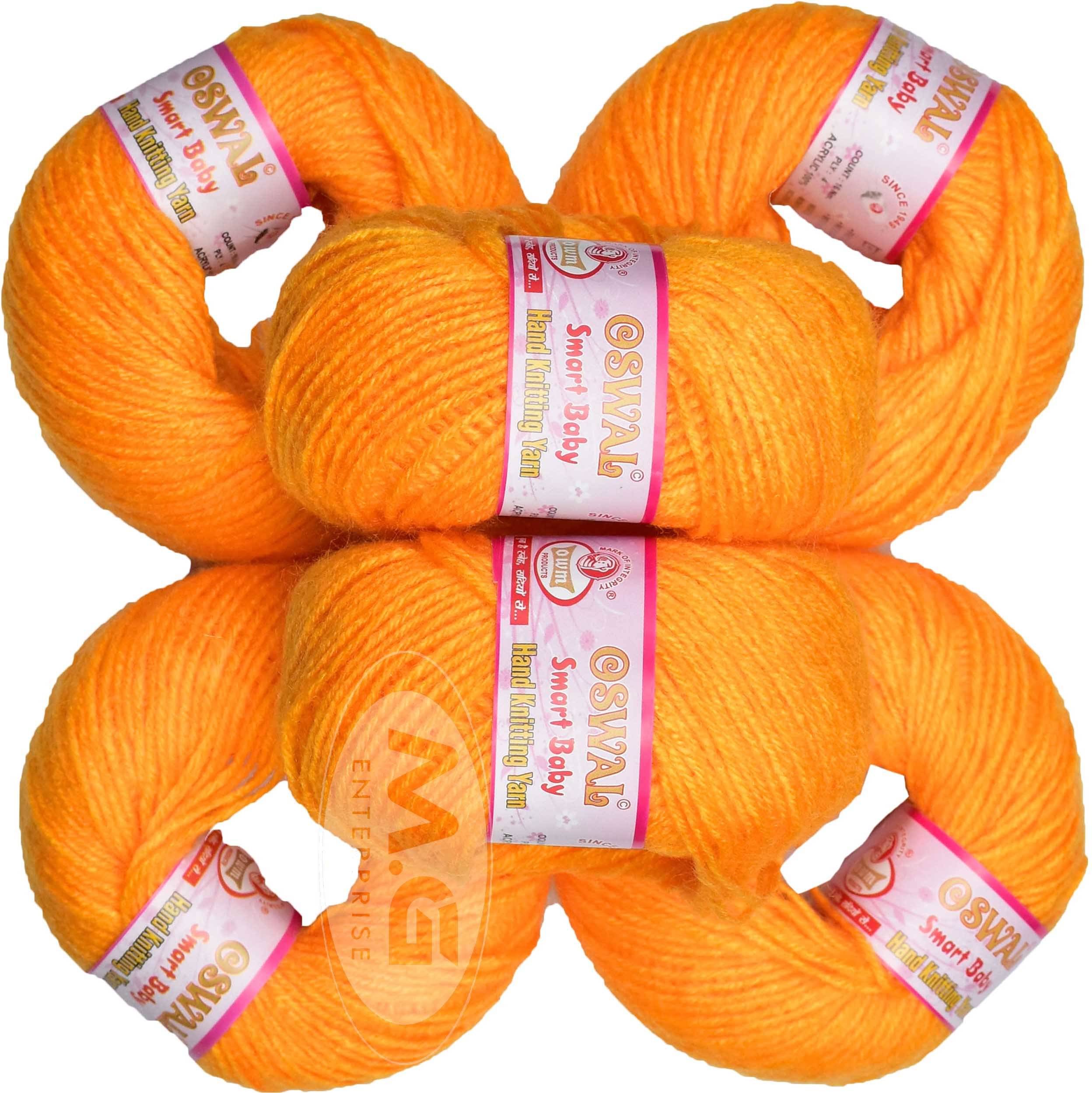     			100% Acrylic Wool Yellow (6 pc) Smart Baby 4 ply Wool Ball Hand Knitting Wool/Art Craft Soft Fingering Crochet Hook Yarn, Needle Knitting Yarn Thread Dye F GE