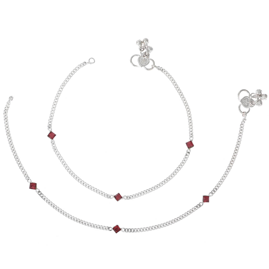    			AanyaCentric Silver Anklets ( Pack of 1 )