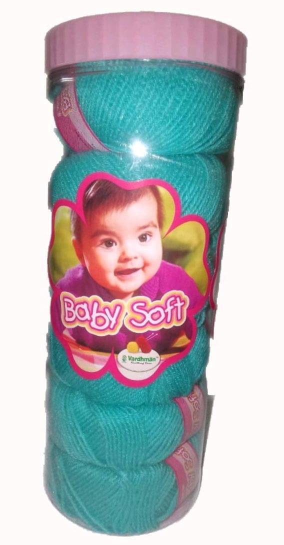     			Baby Soft Wool Hand Knitting Soft Fingering Crochet Hook 16pcs (400gms) Teal. Shade no-015