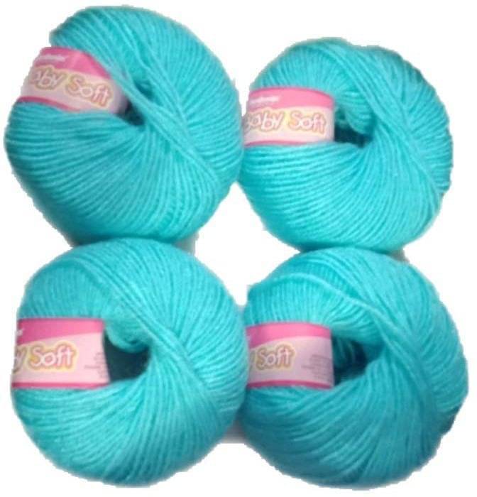     			Baby Soft Wool Hand Knitting Soft Fingering Crochet 8 pcs Yarn (200gms) Sky Blue