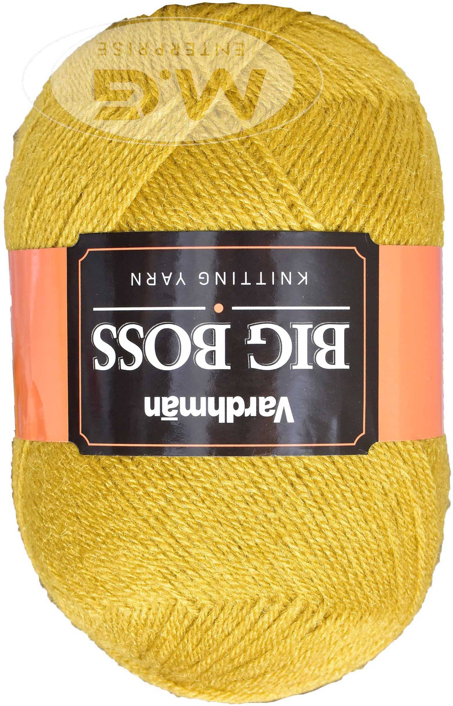     			Bigboss Mustard (600 gm)  Wool Ball Hand knitting wool / Art Craft soft fingering crochet hook yarn, needle knitting yarn thread dyed- K LK