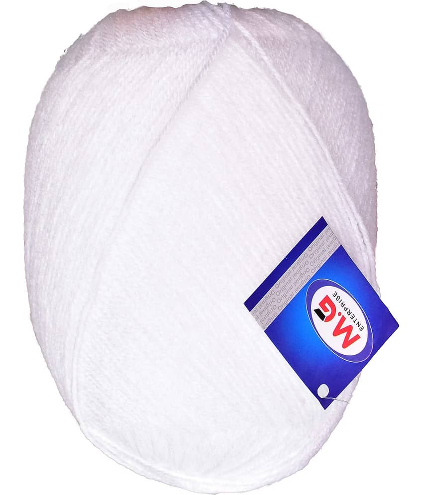 Bigboss White (400 gm) Wool Ball Hand knitting wool / Art Craft soft fingering crochet hook yarn, needle knitting yarn thread dye D - Stationery | Buy online on ZillyBuy