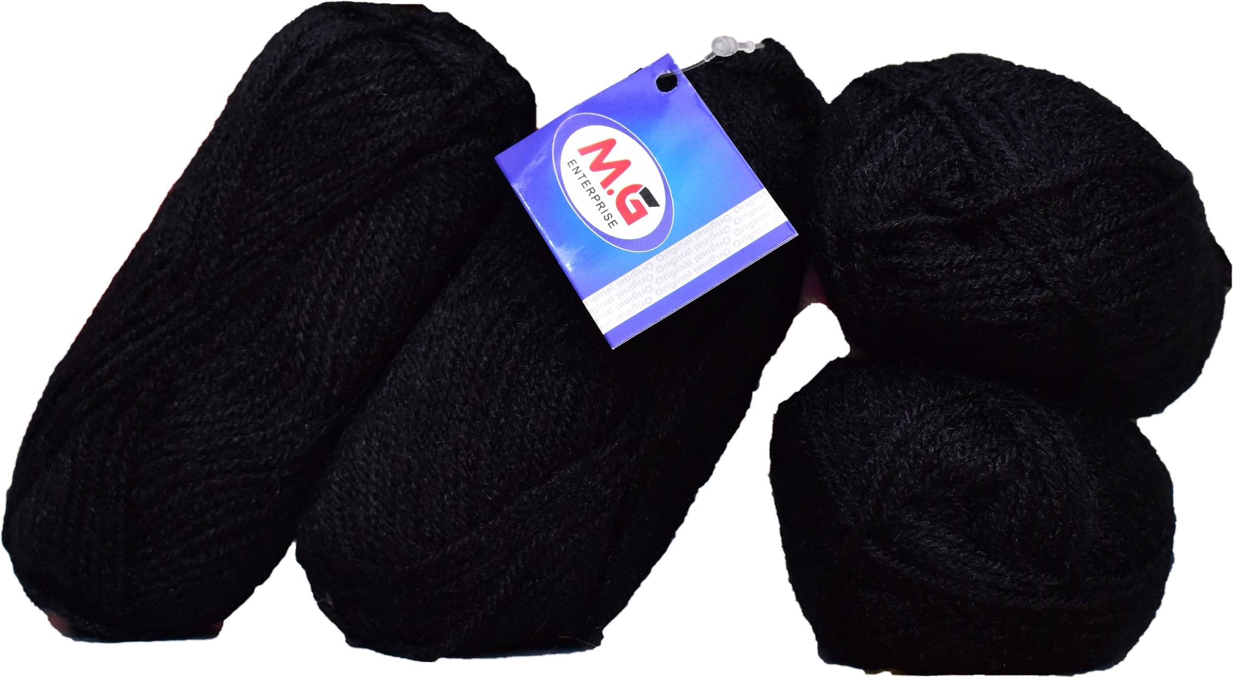     			Blooming Star Black (200 gm)  Wool Ball 50 gm each Hand knitting wool / Art Craft soft fingering crochet hook yarn, needle knitting yarn thread dyed