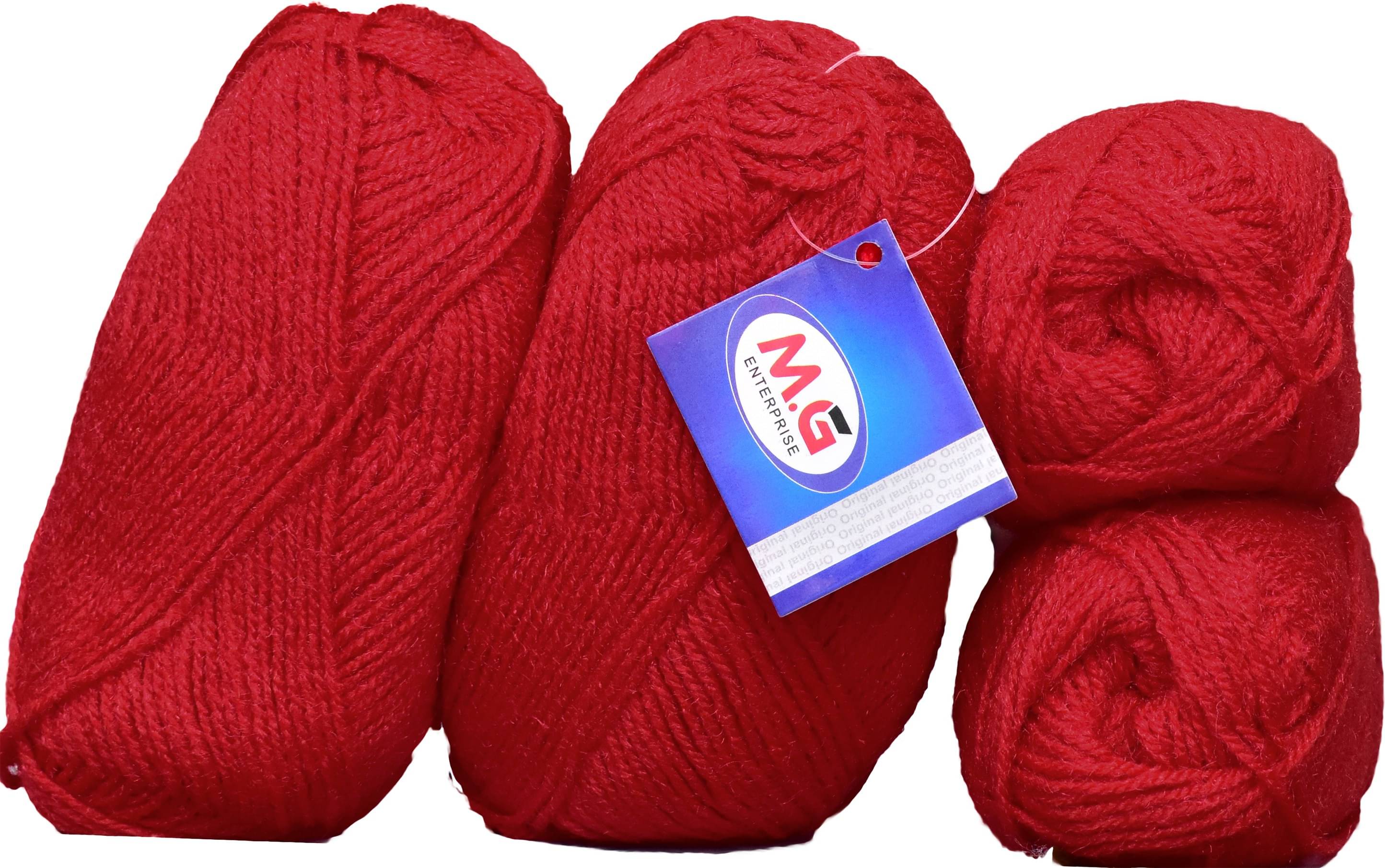     			Blooming Star Red (200 gm)  Wool Ball 50 gm each Hand knitting wool / Art Craft soft fingering crochet hook yarn, needle knitting yarn thread dyed