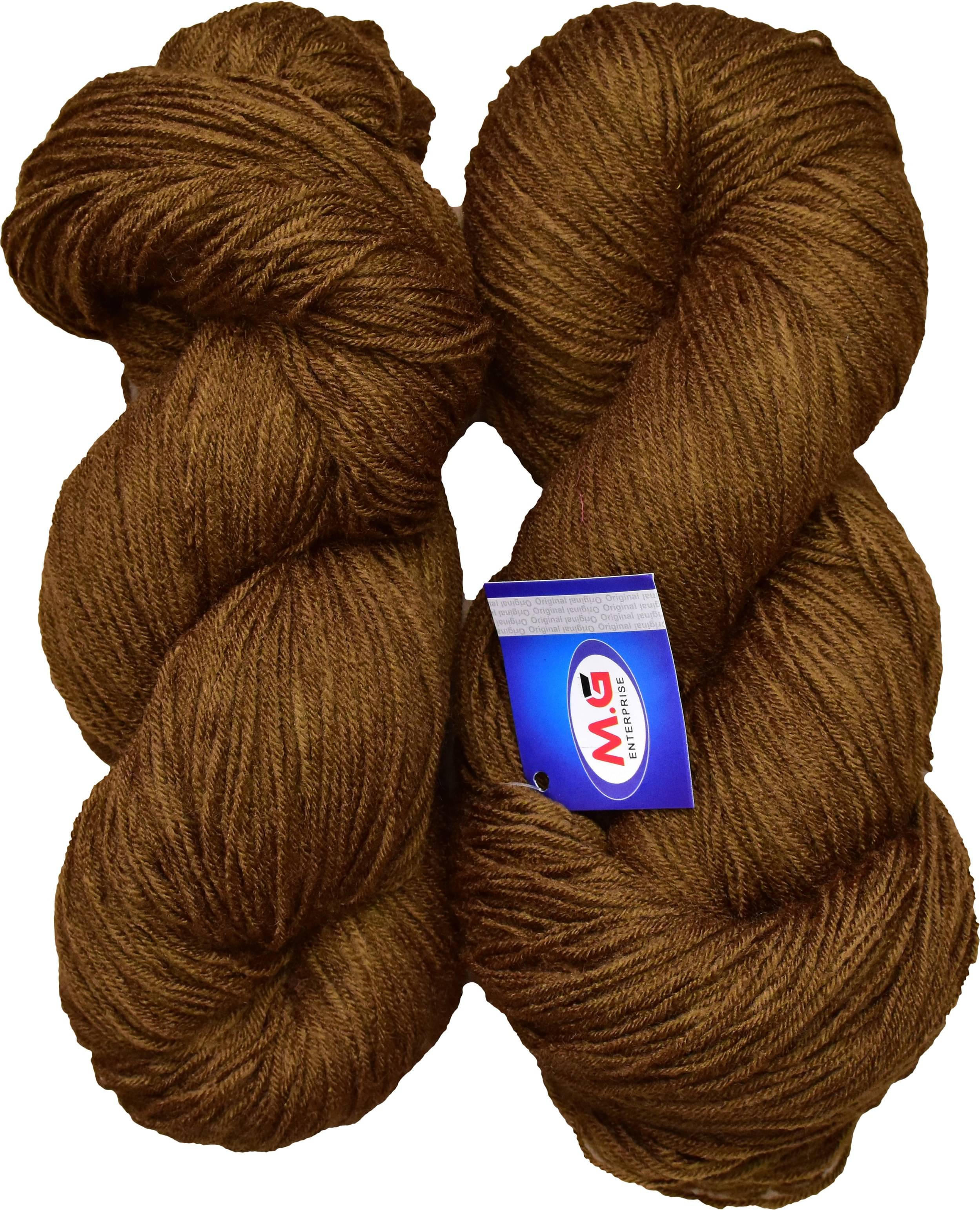     			Brilon Brown (200 gm)  Wool Hank Hand knitting wool / Art Craft soft fingering crochet hook yarn, needle knitting yarn thread dyed.