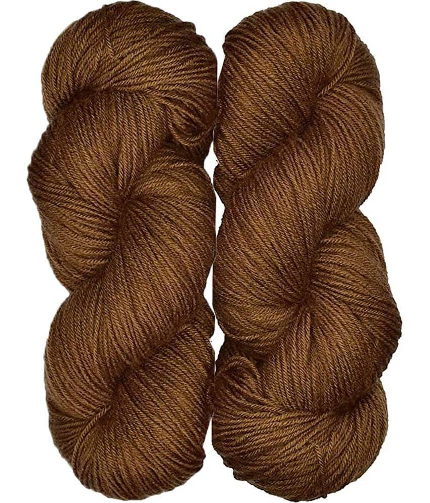     			Brilon Coffee (200 gm)  Wool Hank Hand knitting wool / Art Craft soft fingering crochet hook yarn, needle knitting yarn thread dye L ME