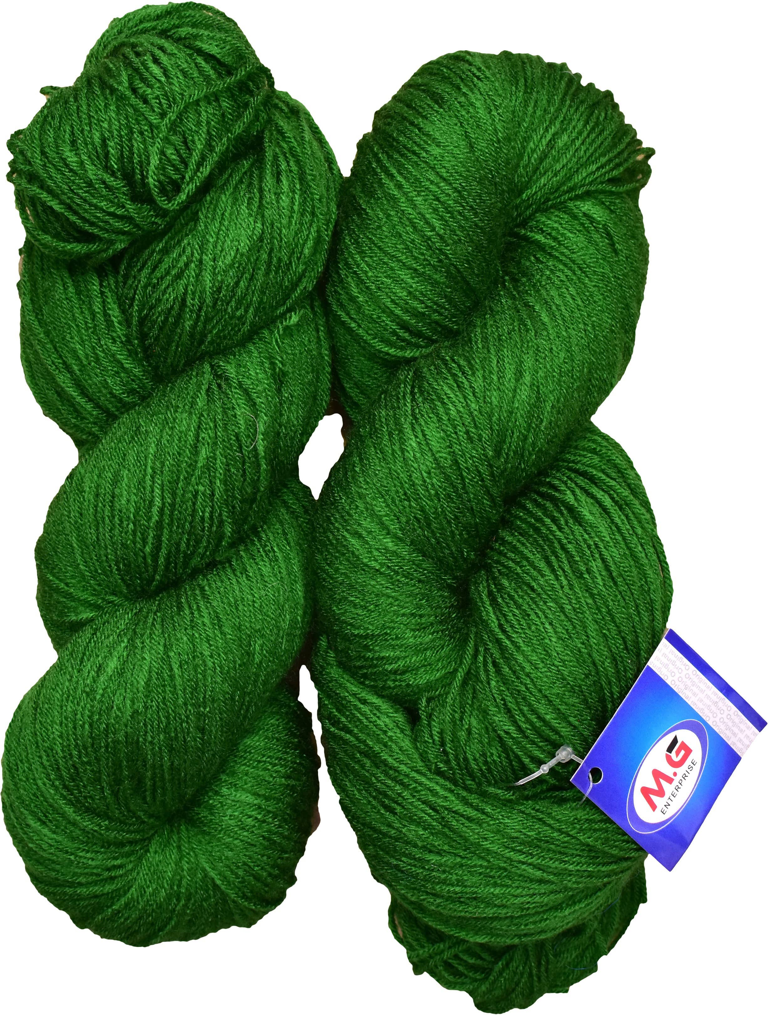 Brilon Leaf Green (200 gm)  Wool Hank Hand knitting wool / Art Craft soft fingering crochet hook yarn, needle knitting yarn thread dye U VE