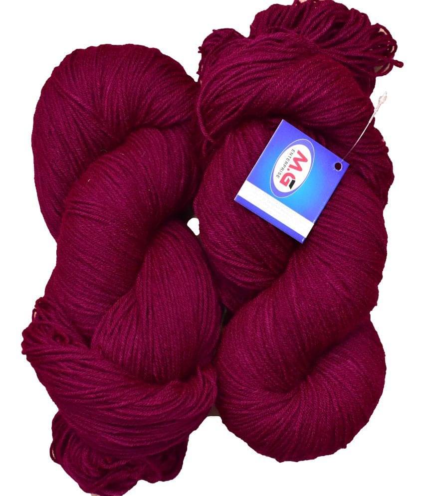     			Brilon Magenta (200 gm)  Wool Hank Hand knitting wool / Art Craft soft fingering crochet hook yarn, needle knitting yarn thread dye X YE