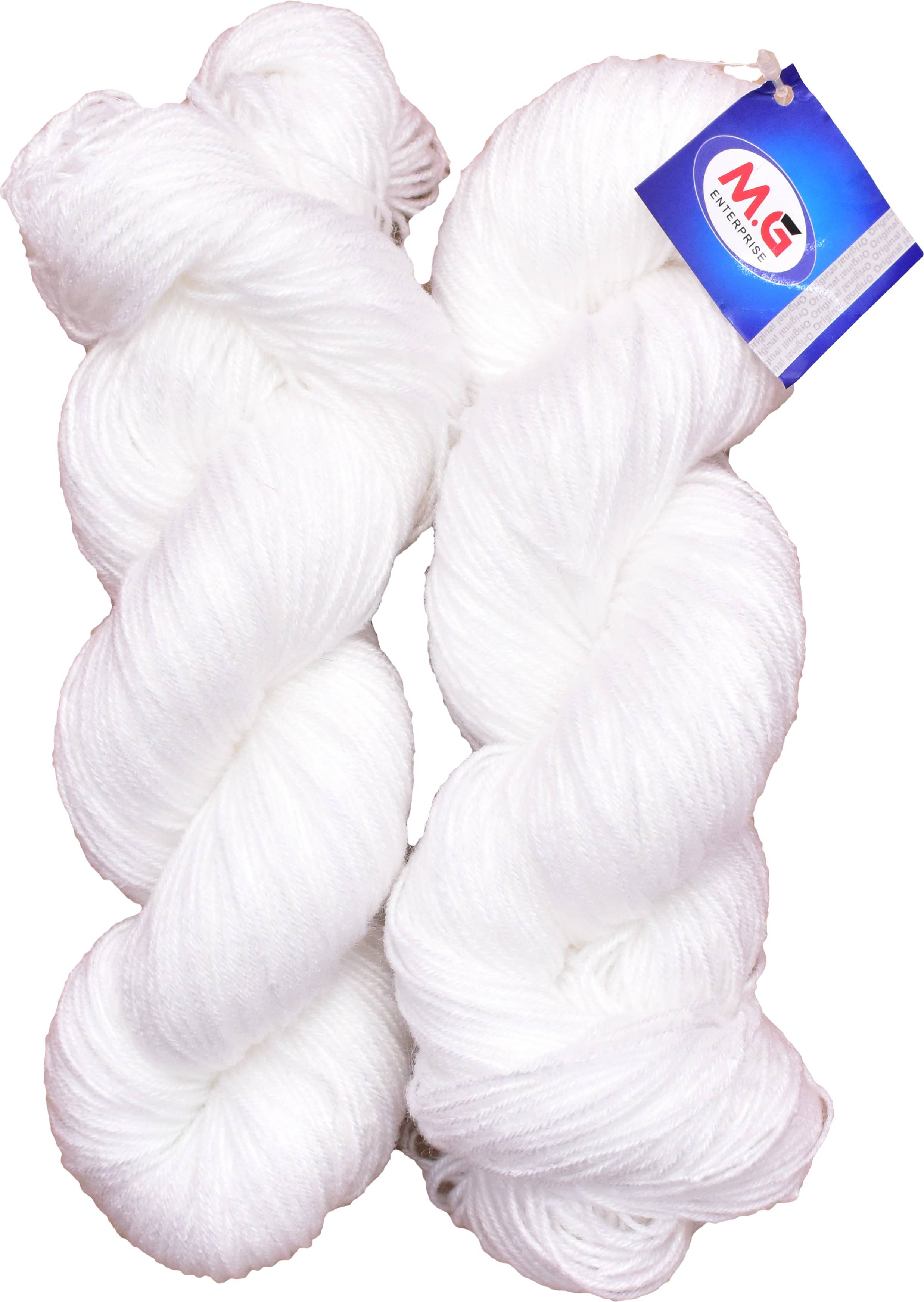     			Brilon White (400 gm)  Wool Hank Hand knitting wool / Art Craft soft fingering crochet hook yarn, needle knitting yarn thread dye D EG