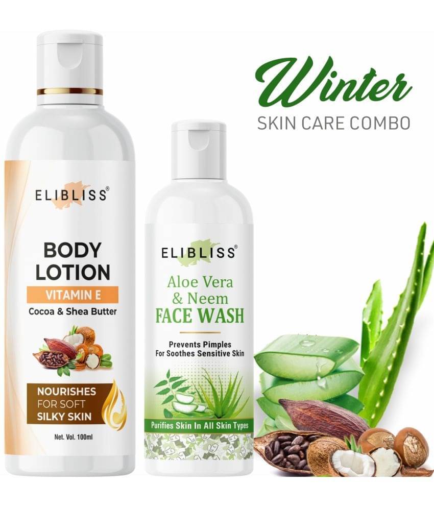     			Cocoa & Shea Butter Body Lotion with Aloe Vera Neem Face Wash Combo for All Skin