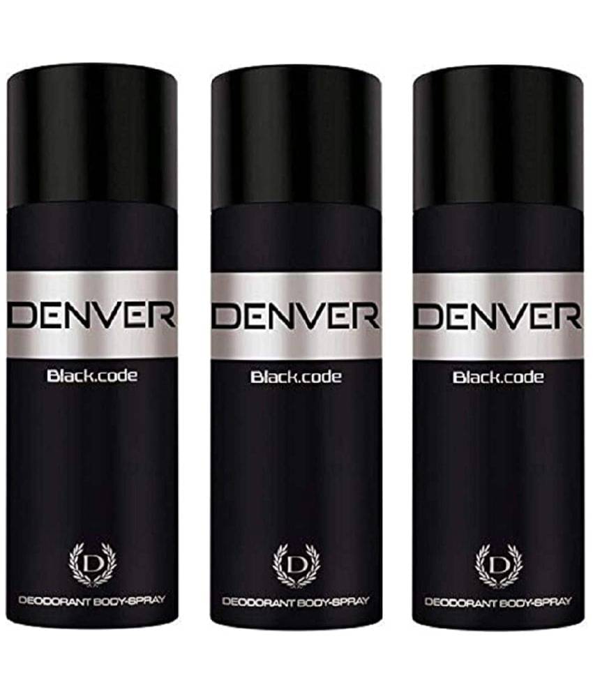     			Denver Black Code Deodorant Spray for Men- 150ML Each (Pack of 3)