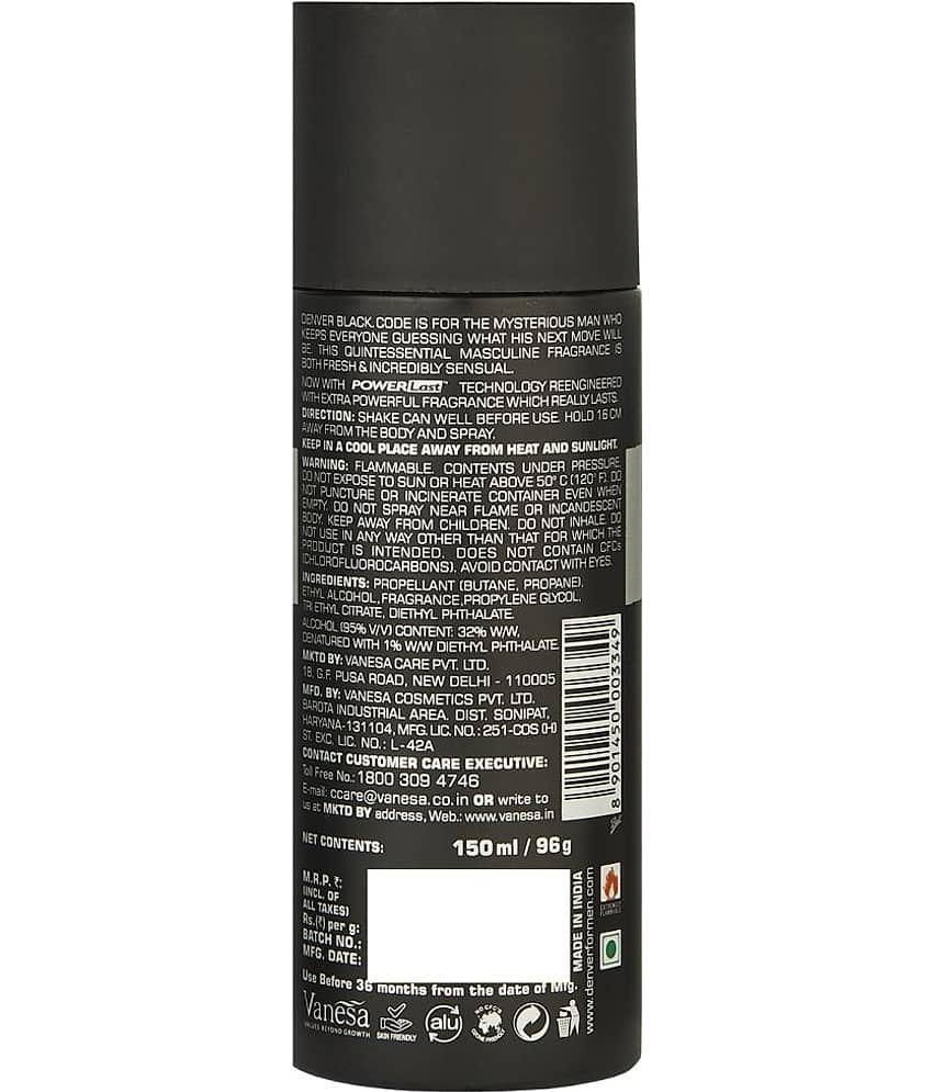 Buy Denver Black Code Deodorant Pack of 3 · 150 ml (450 ml total) - Image 2