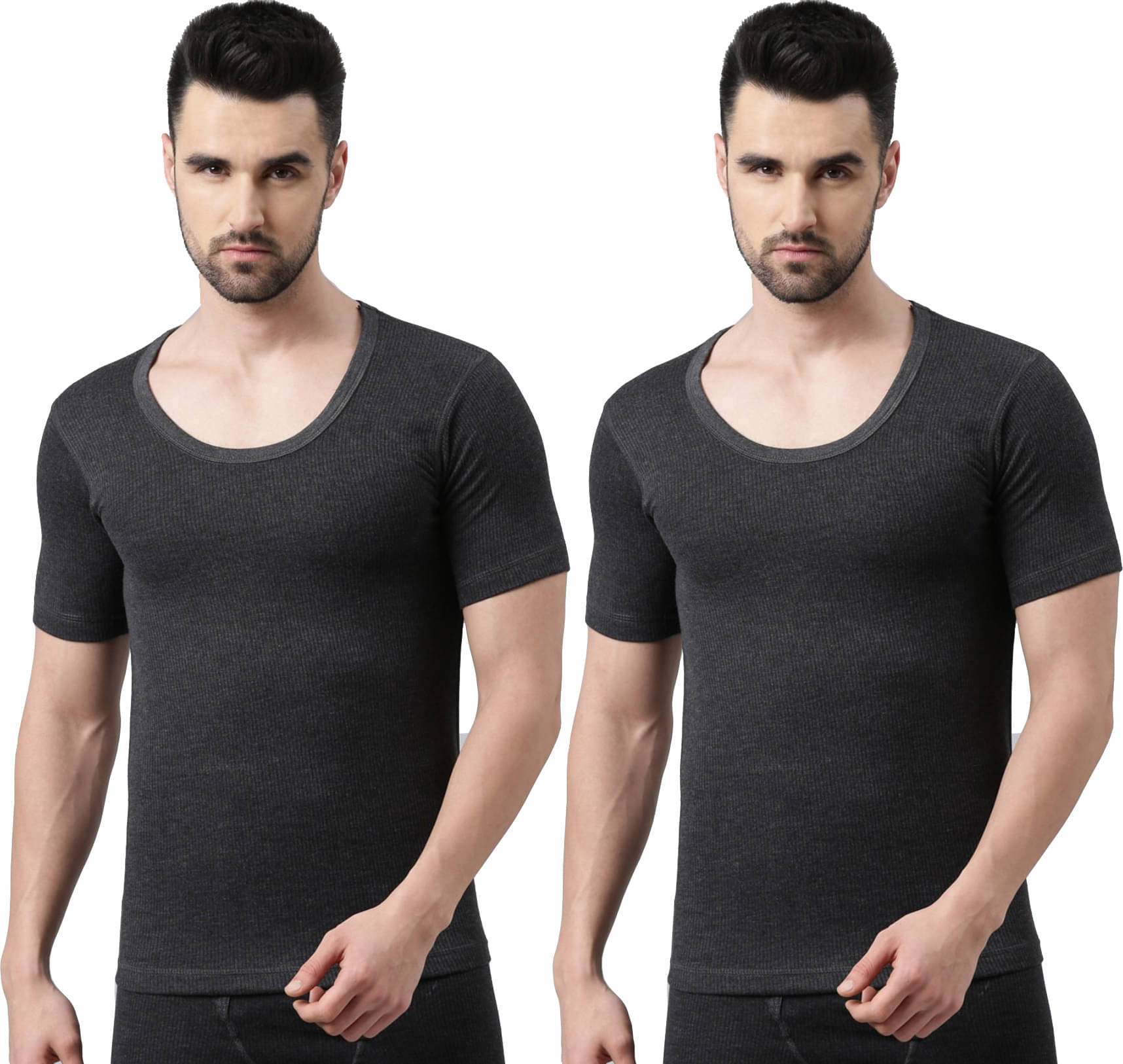     			Dixcy Scott Charcoal Polyester Men's Thermal Tops ( Pack of 2 )