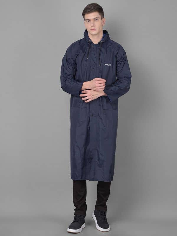 Dollar Blue Polyester Men's Raincoat Pack of