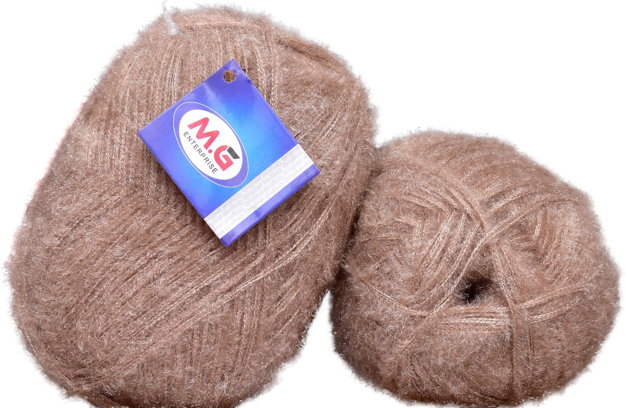     			Feather Brown (200 gm)  Wool Ball 100 gm each 200 gm total Hand knitting wool / Art Craft soft fingering crochet hook yarn, needle knitting yarn thread dyed