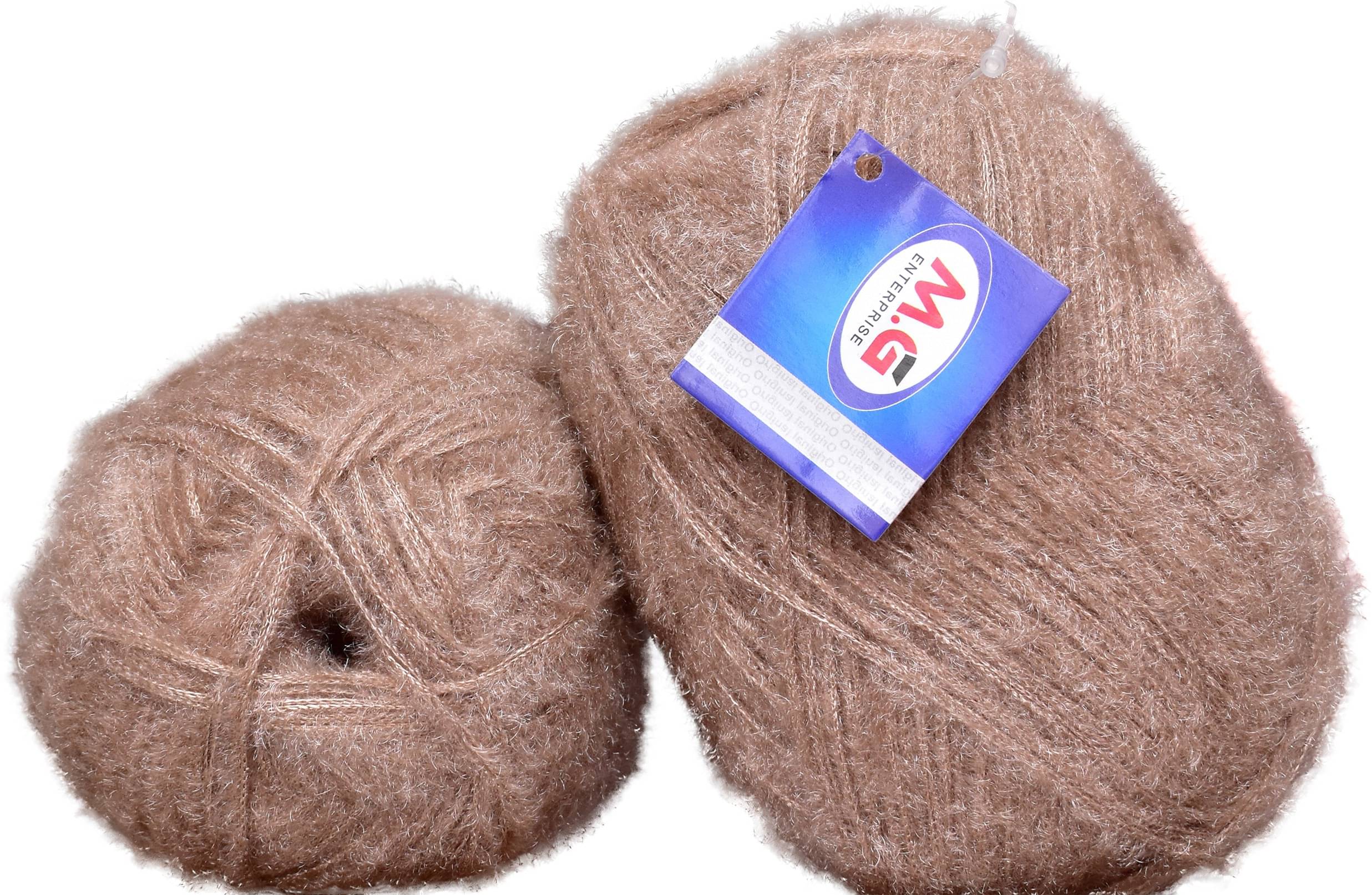     			Feather Brown (400 gm)  Wool Ball 100 gm each 400 gm total Hand knitting wool / Art Craft soft fingering crochet hook yarn, needle knitting yarn thread dyed