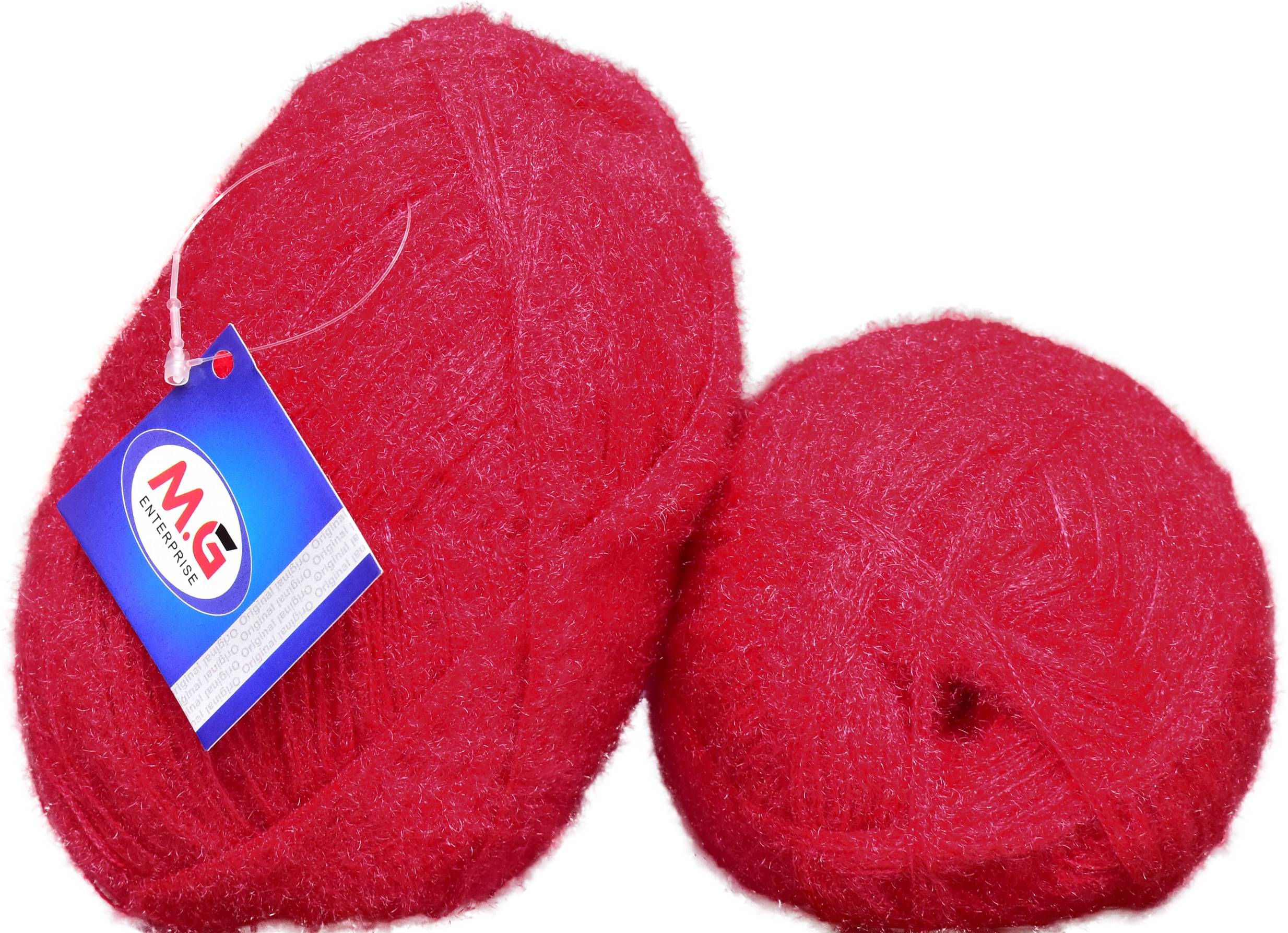     			Feather Red (200 gm)  Wool Ball 100 gm each 200 gm total Hand knitting wool / Art Craft soft fingering crochet hook yarn, needle knitting yarn thread dyed