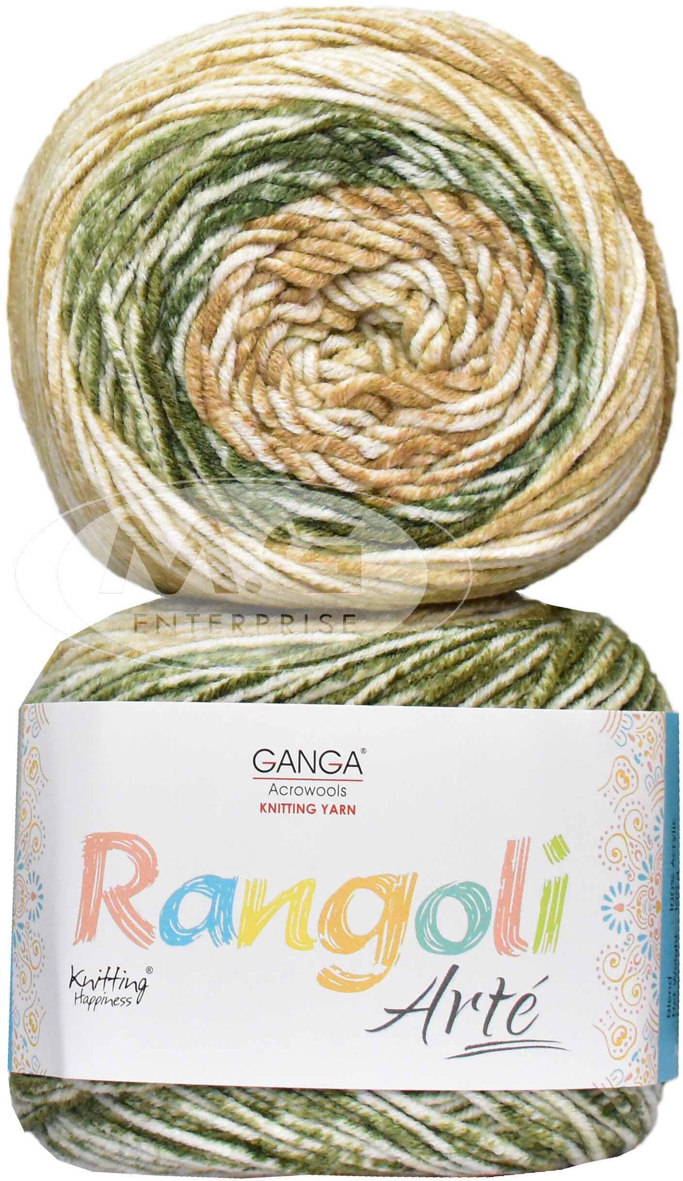     			GAN GA Rangoli Arte  Multi Moss 400 gmsWool Ball Hand knitting wool M Art-AEHC