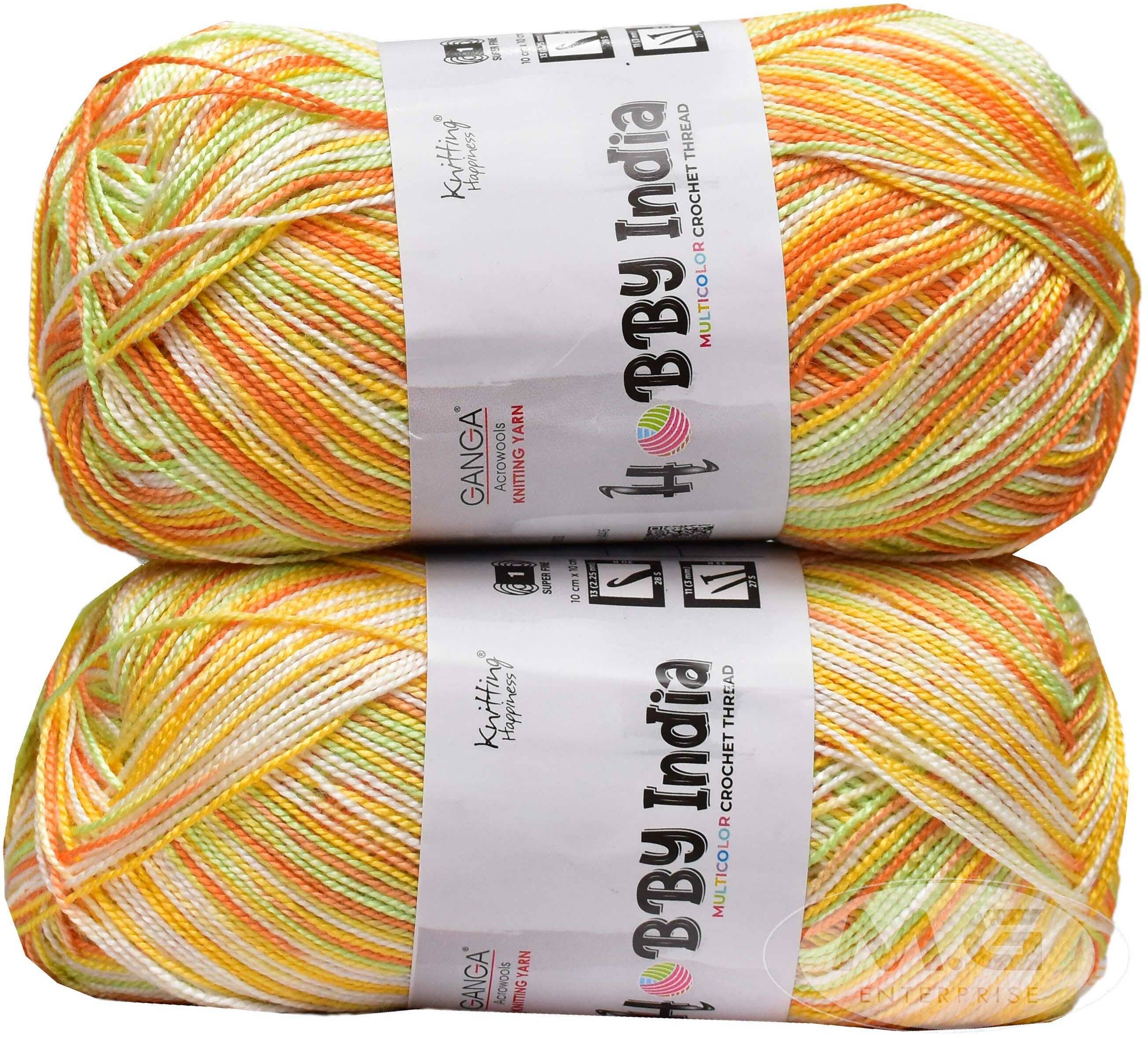     			Gan Ga Hobby India  Multi Orange 600 gmsWool Ball Hand knitting wool-Q Art-AEIJ