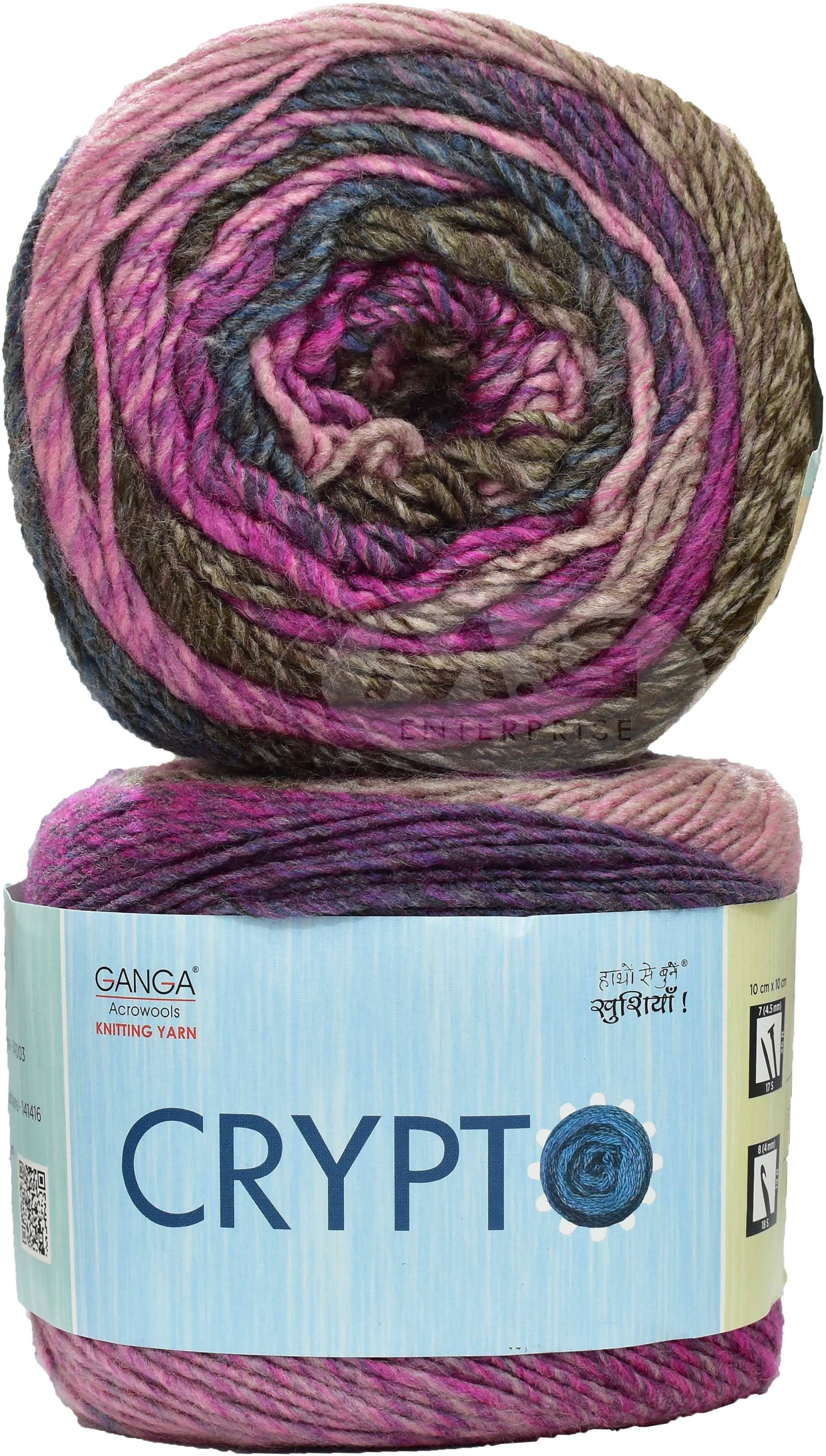 Ganga Knitting Yarn Thick Chunky Wool, M_G Crypto Lavender 400 gm