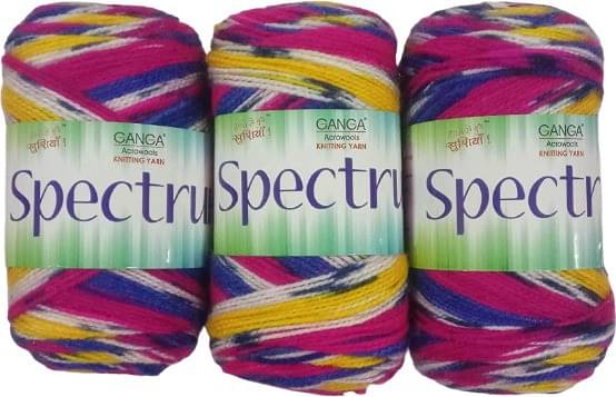     			Ganga Spectrum Soft Shaded Warm Hand Knitting Acrylic Yarn Wool/Crochet Hook Needle Yarn (Shade No.811009, 200 Gram)