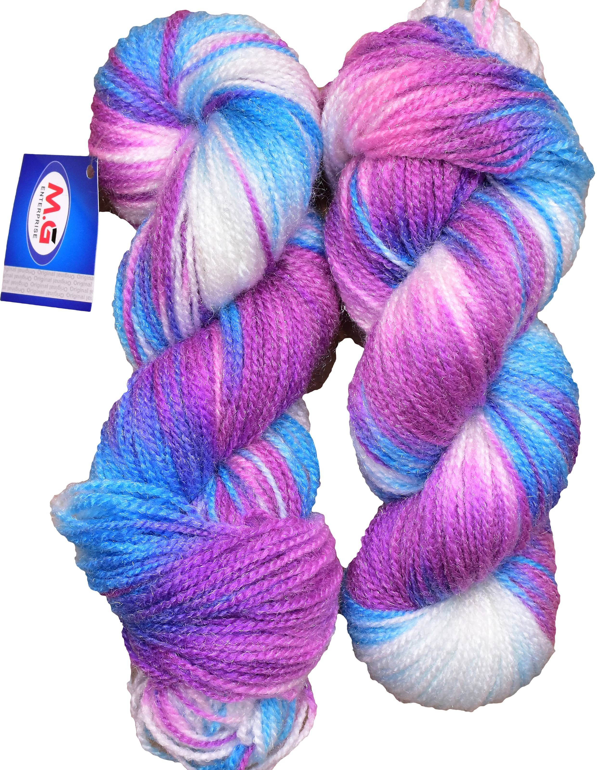     			Glow Flourish (200 gm)  Wool Hank Hand knitting wool / Art Craft soft fingering crochet hook yarn, needle knitting yarn thread dyed.