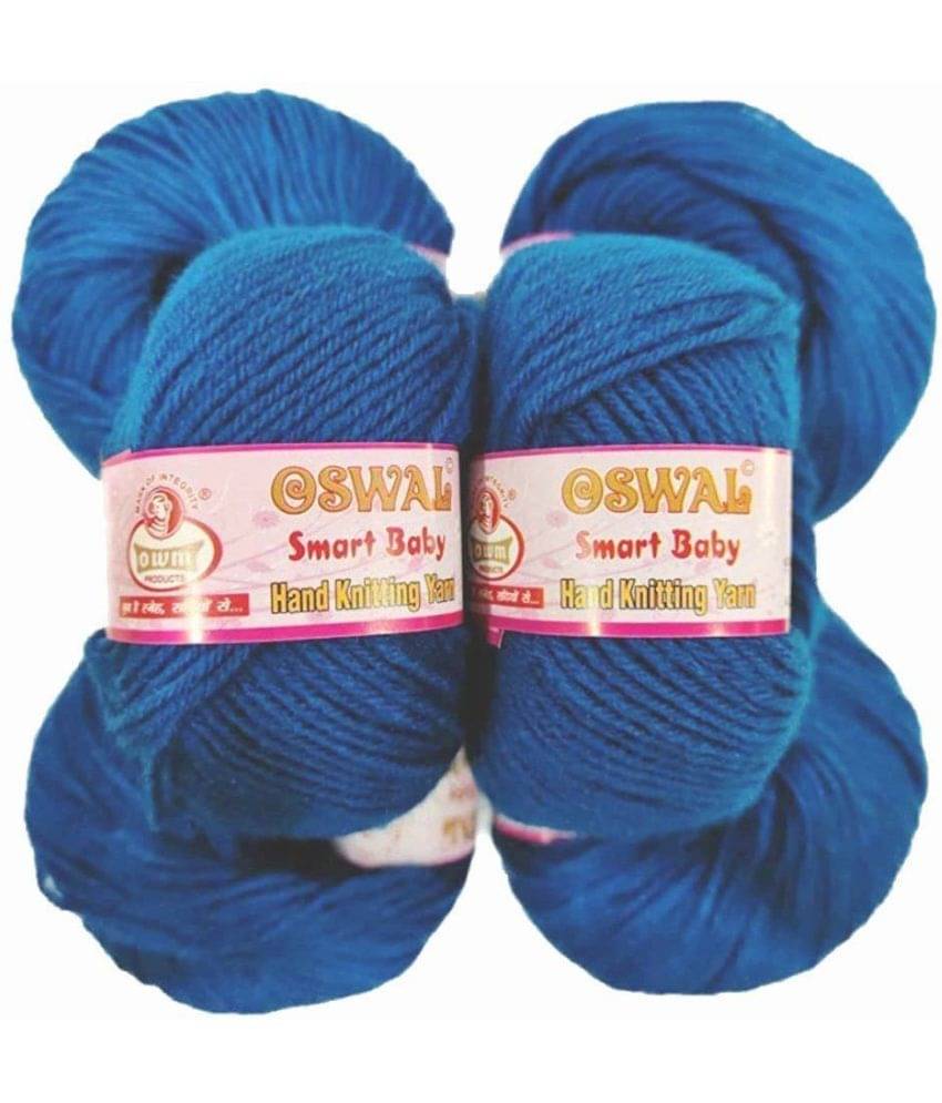     			Hand Knitting Soft Fingering Crochet Hook Colour White 8pcs (200gms) 25gm Each Ball Shade no.38 Dark Blue