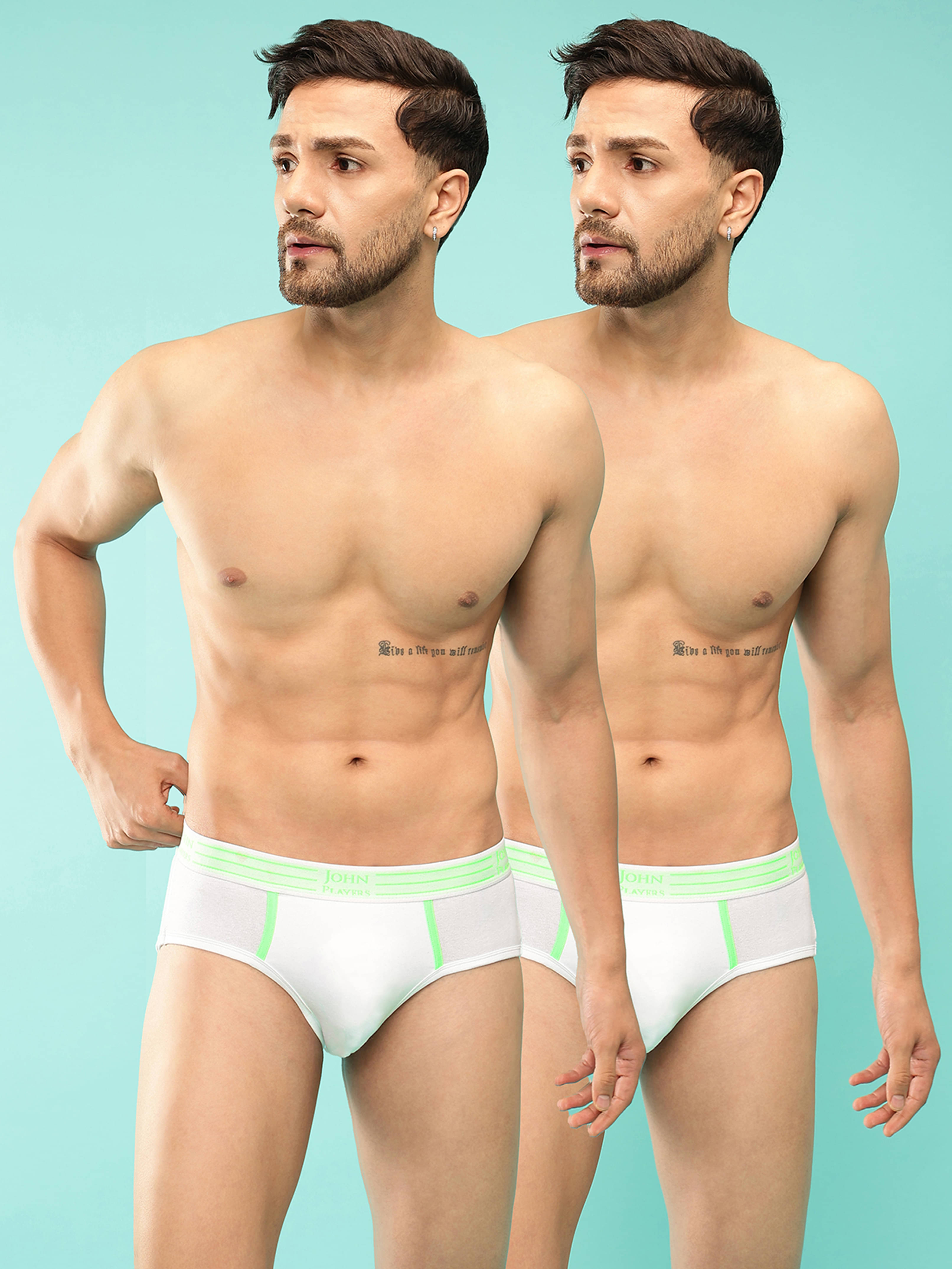 John Players White Briefs Cotton Blend Men's Briefs ( Pack of 2 )     			John Players White Briefs Cotton Blend Men's Briefs ( Pack of 2 )