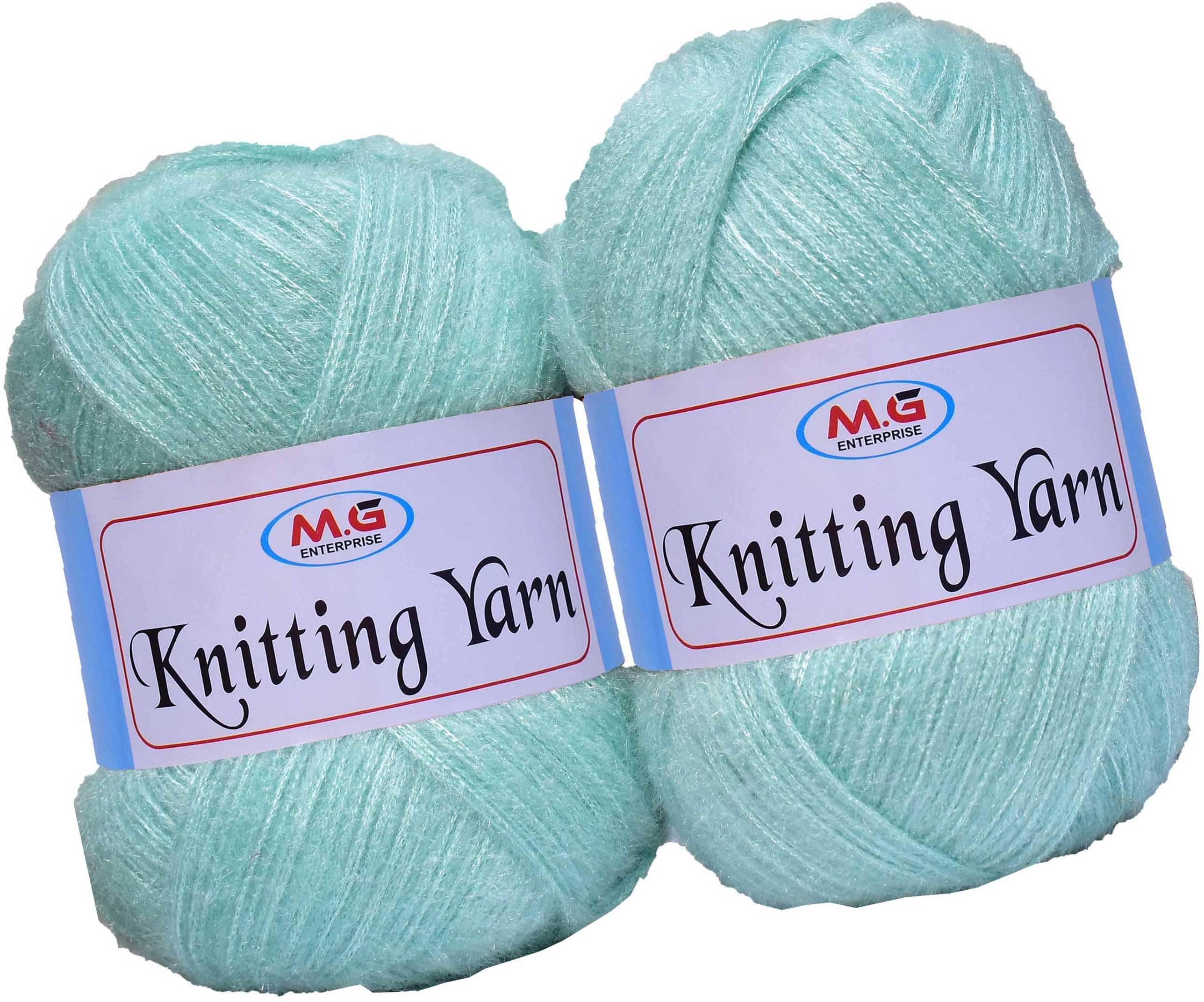     			Knitting Wool Yarn, Soft Fancy Feather Wool  Sea Green 500 gm- Art-HGA