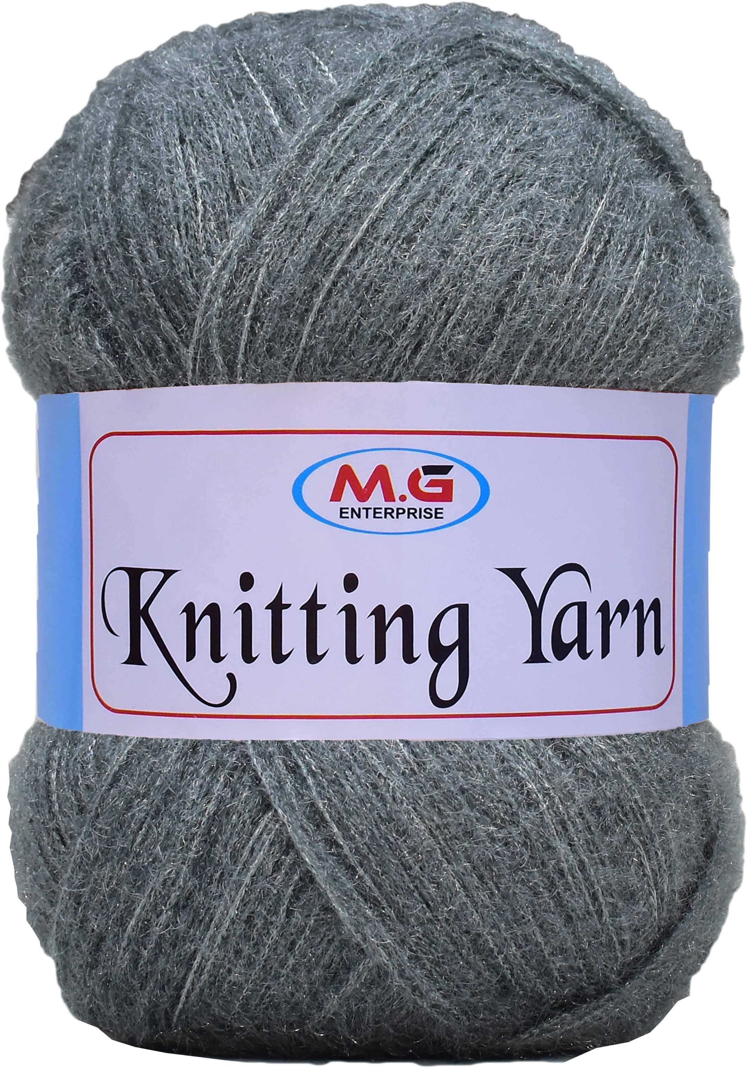     			Knitting Wool Yarn, Soft Fancy Feather Wool  Mouse Grey 200 gm- Art-ACFB