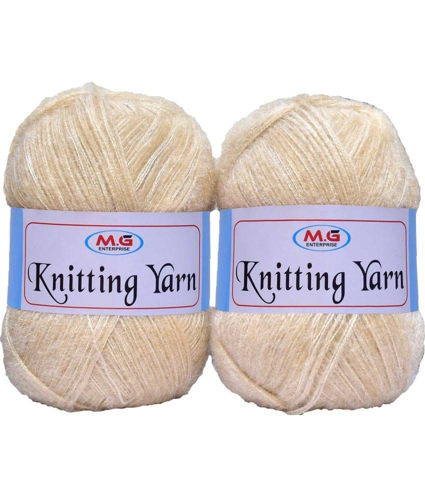     			Knitting Wool Yarn, Soft Fancy Feather Wool  Light SKin 200 gm- Art-HEE