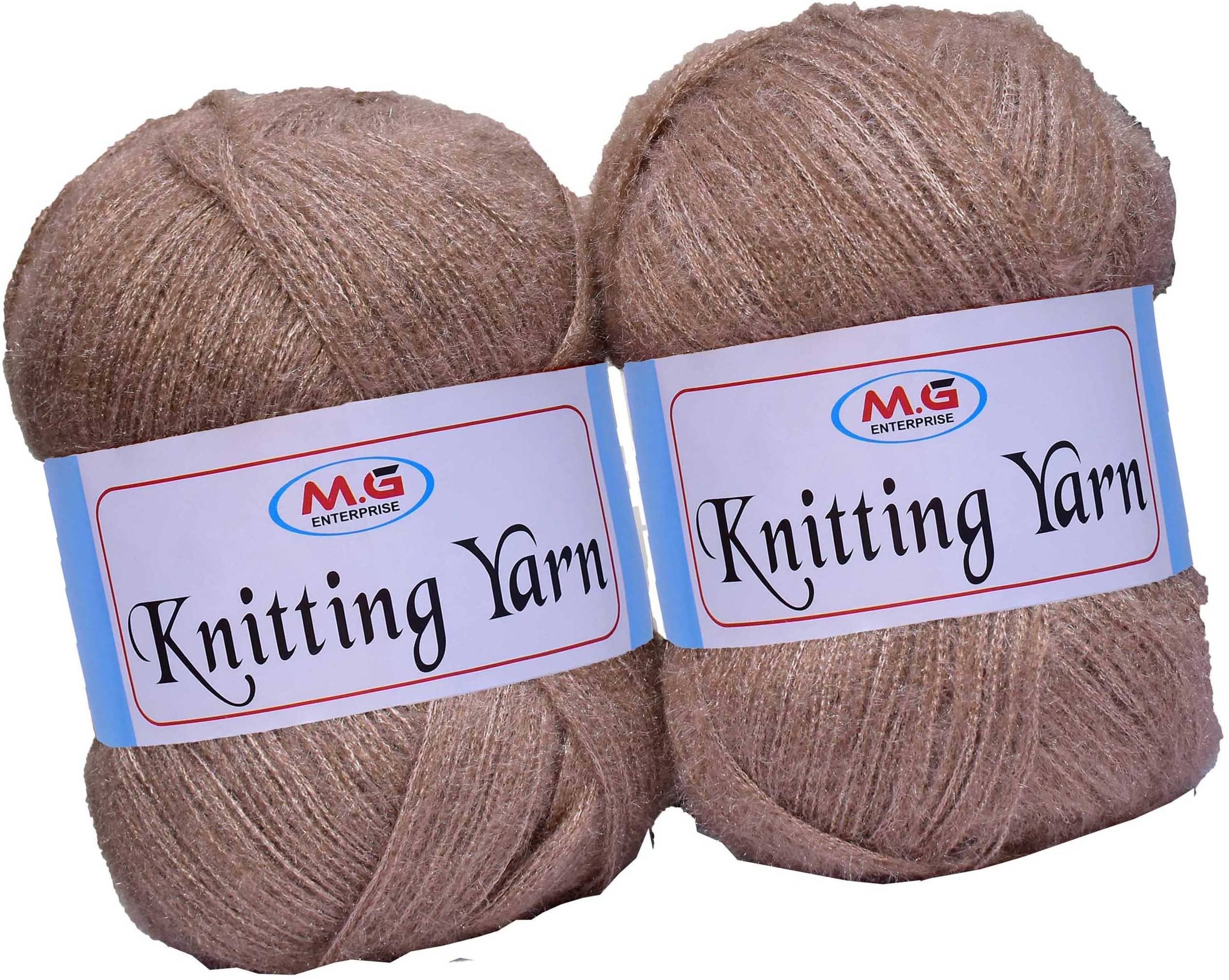     			Knitting Wool Yarn, Soft Fancy Feather Wool  chocolate 500 gm- Art-HFC