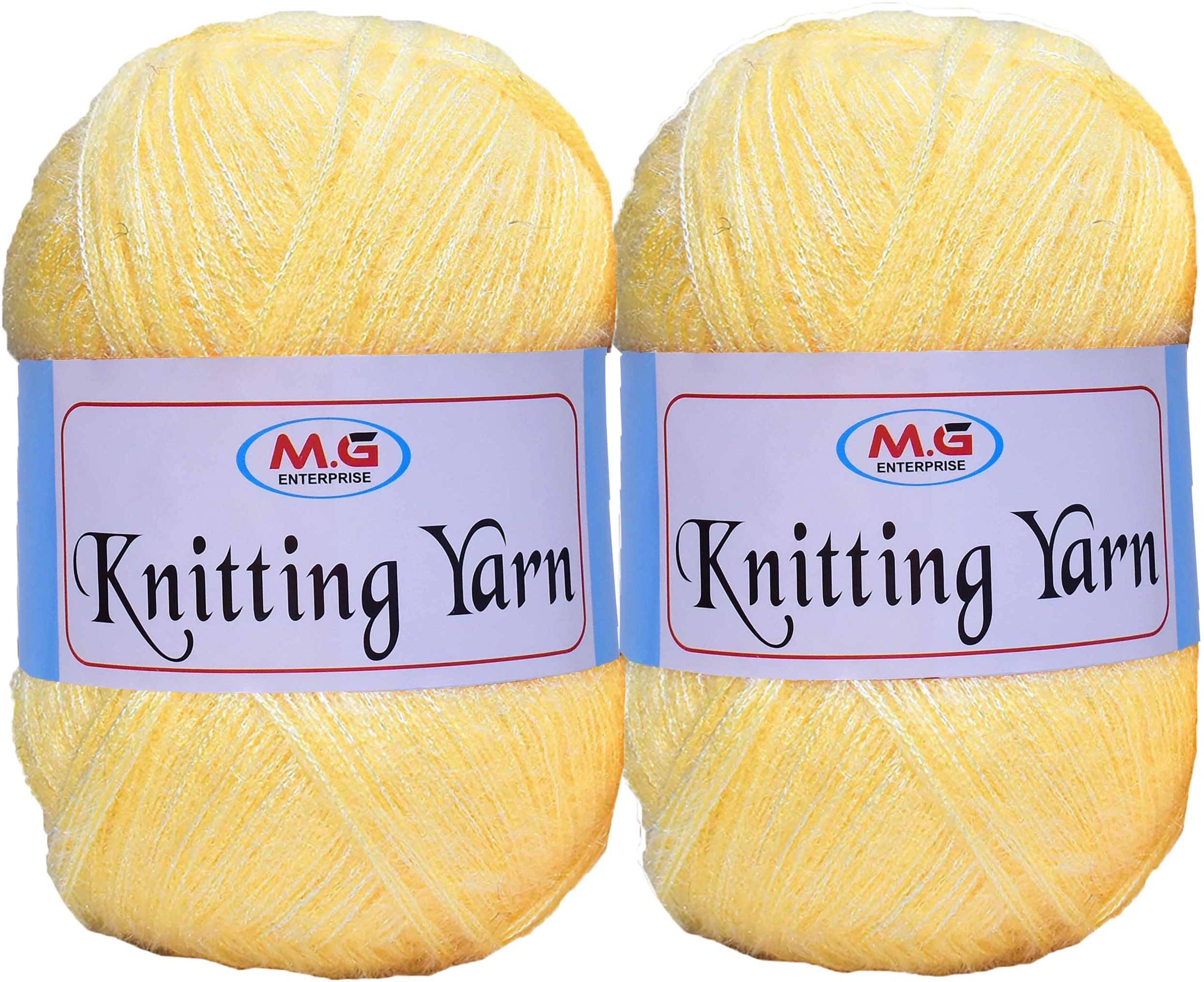     			Knitting Wool Yarn, Soft Fancy Feather Wool  Dark Cream 200 gm- Art-AAIE