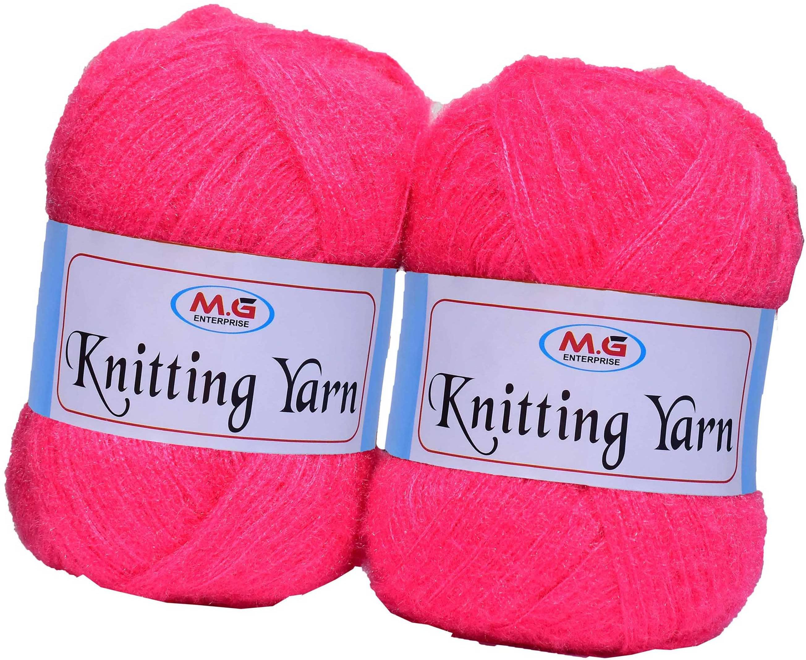     			Knitting Wool Yarn, Soft Fancy Feather Wool  Rose 400 gm- Art-HEI