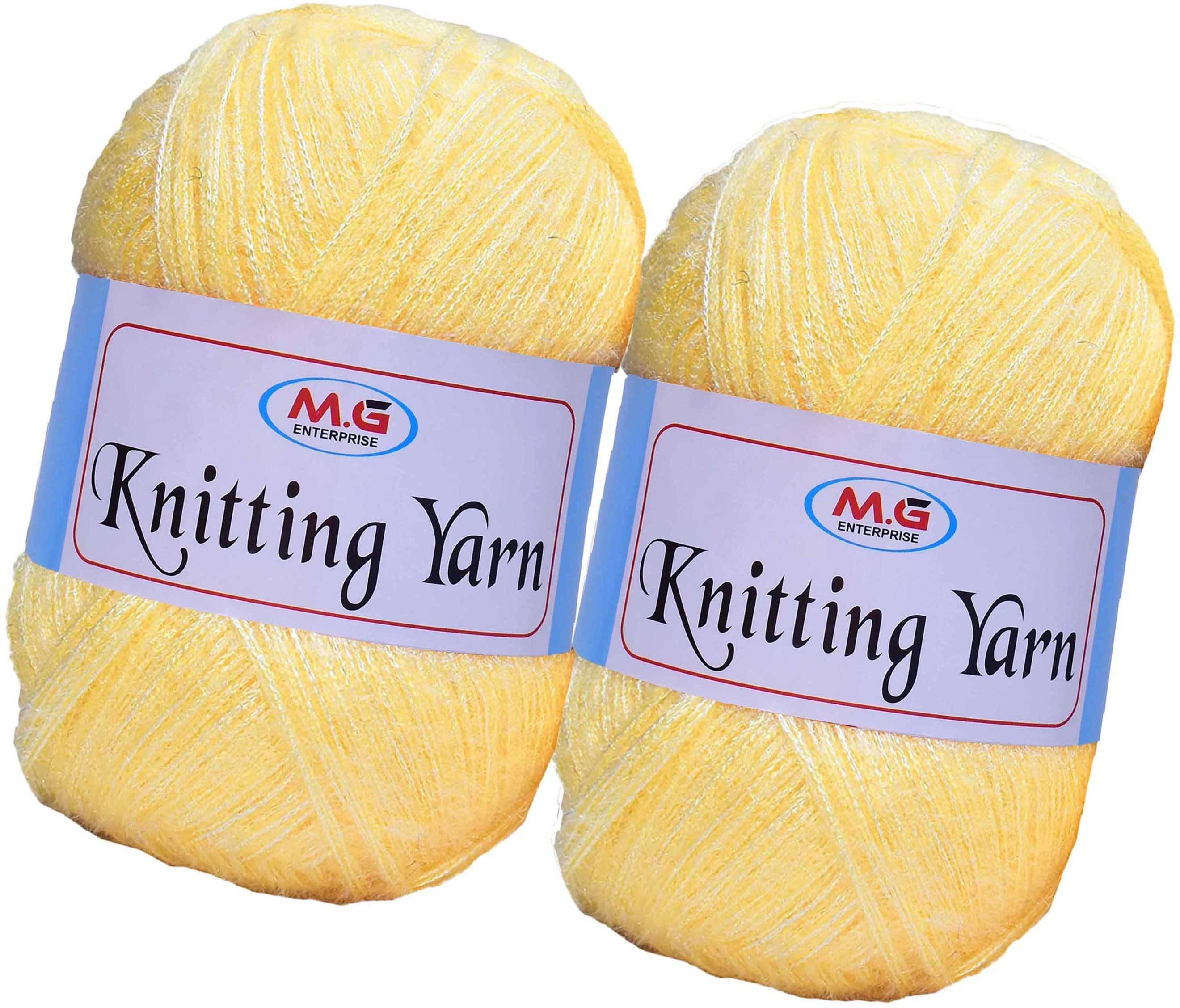     			Knitting Wool Yarn, Soft Fancy Feather Wool  Dark Cream 400 gm- Art-AAIE