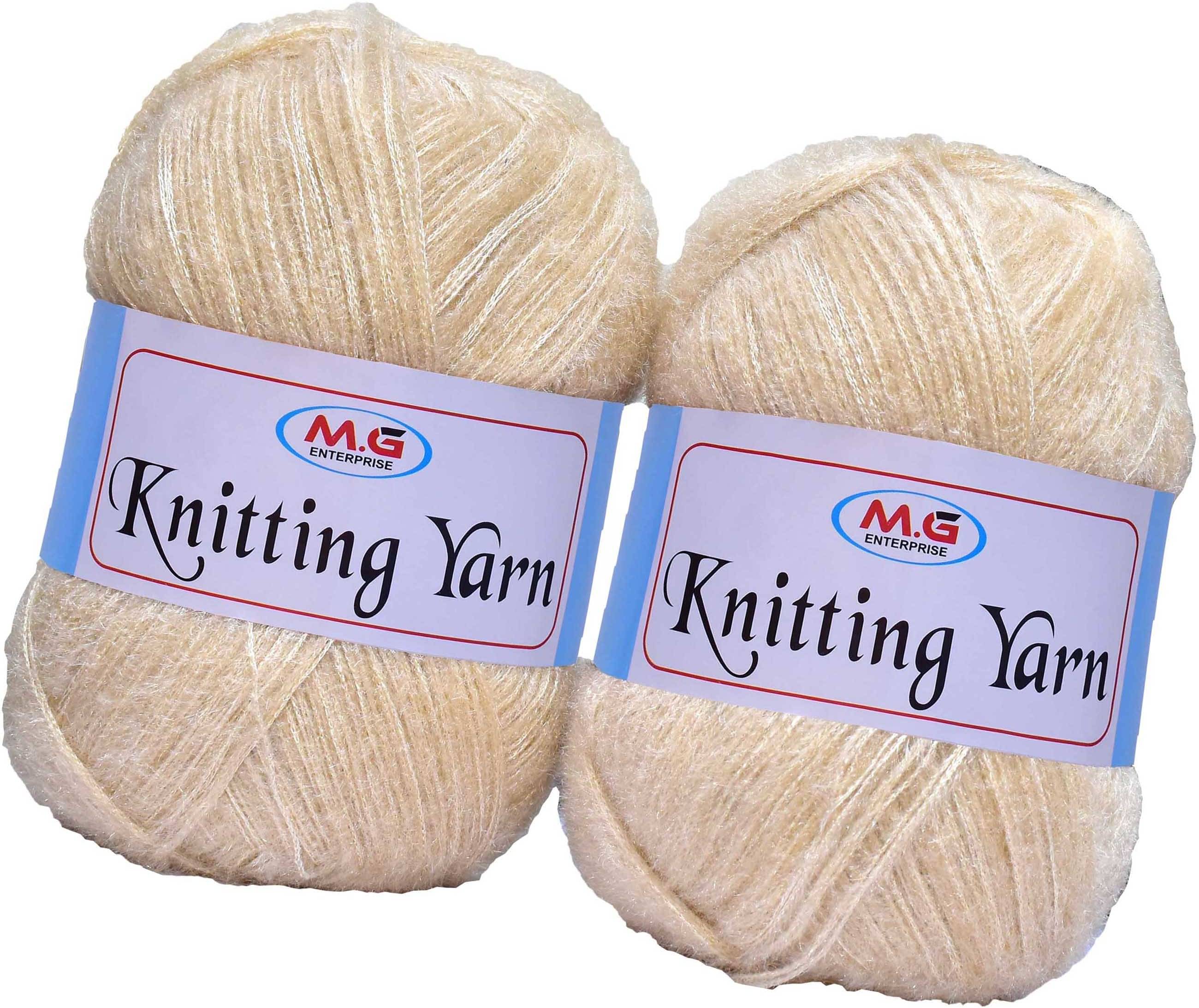     			Knitting Wool Yarn, Soft Fancy Feather Wool  Light SKin 400 gm- Art-HEE