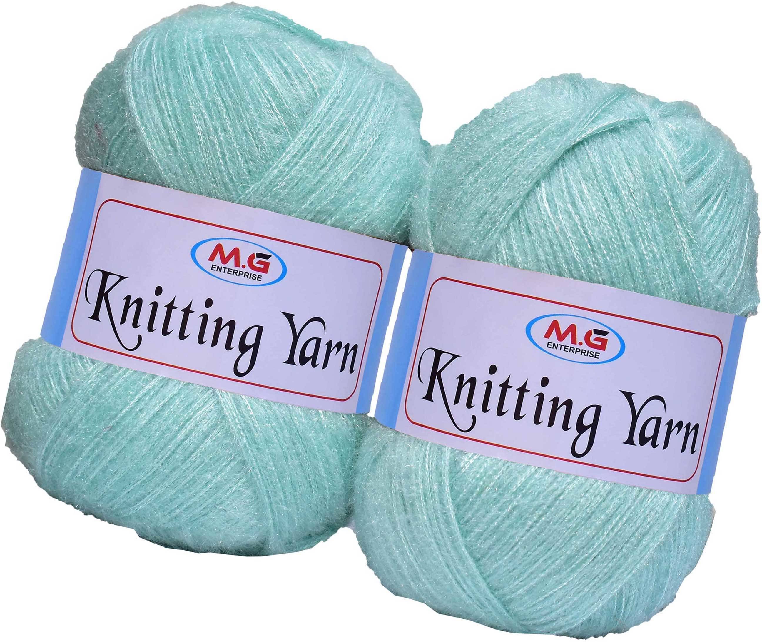     			Knitting Wool Yarn, Soft Fancy Feather Wool  Sea Green 300 gm- Art-HGA