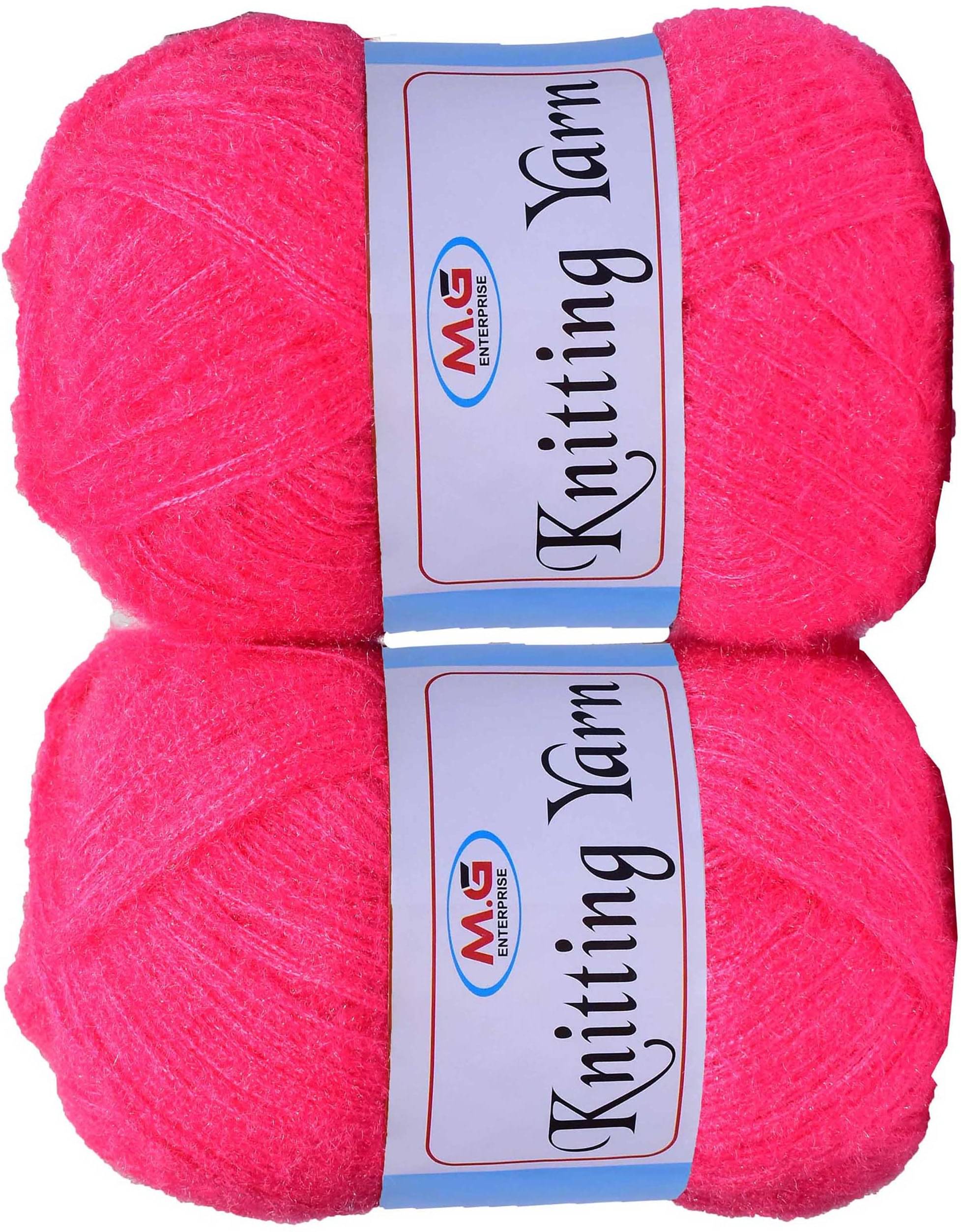     			Knitting Wool Yarn, Soft Fancy Feather Wool  Rose 300 gm- Art-HEI