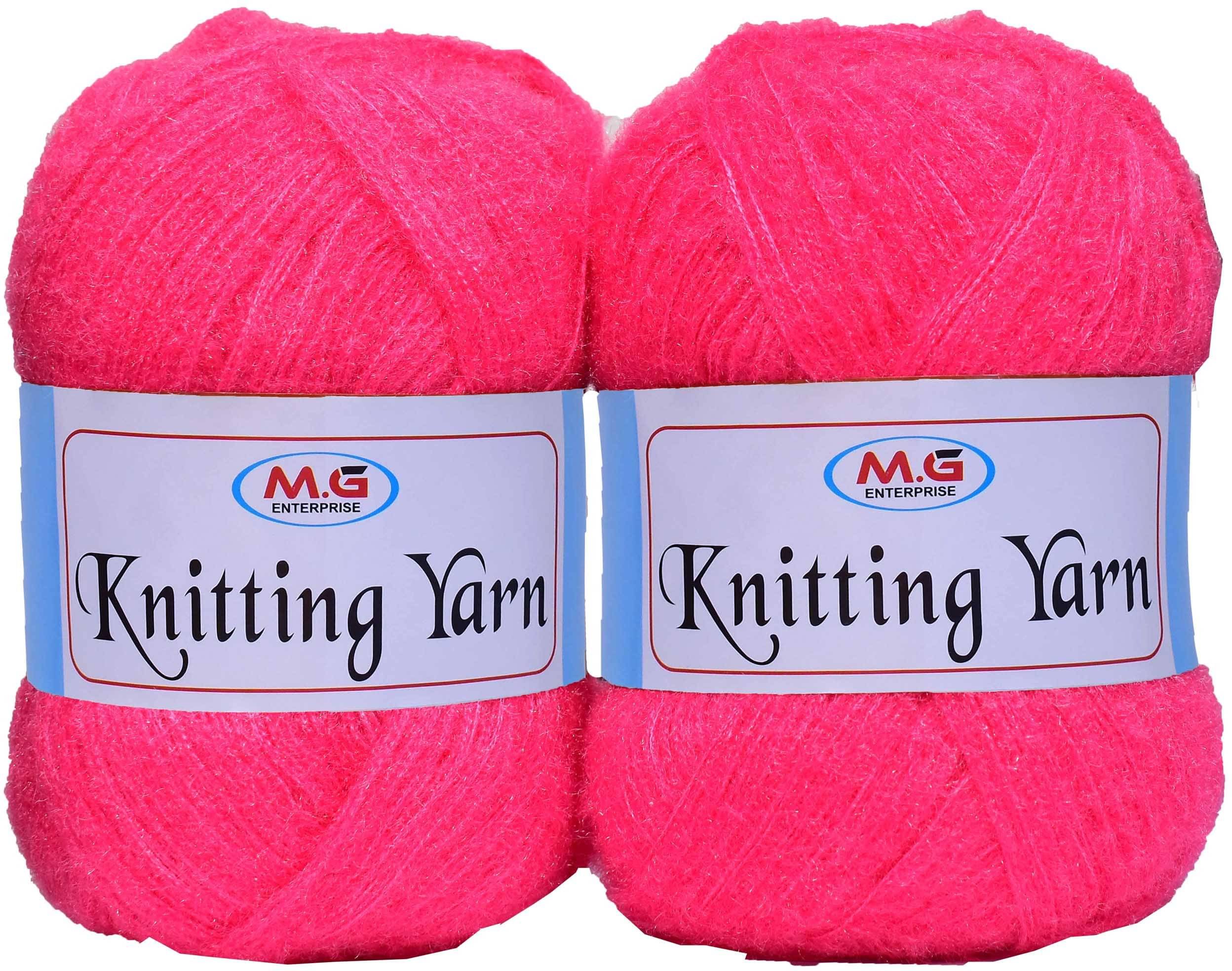     			Knitting Wool Yarn, Soft Fancy Feather Wool  Rose 200 gm- Art-HEI