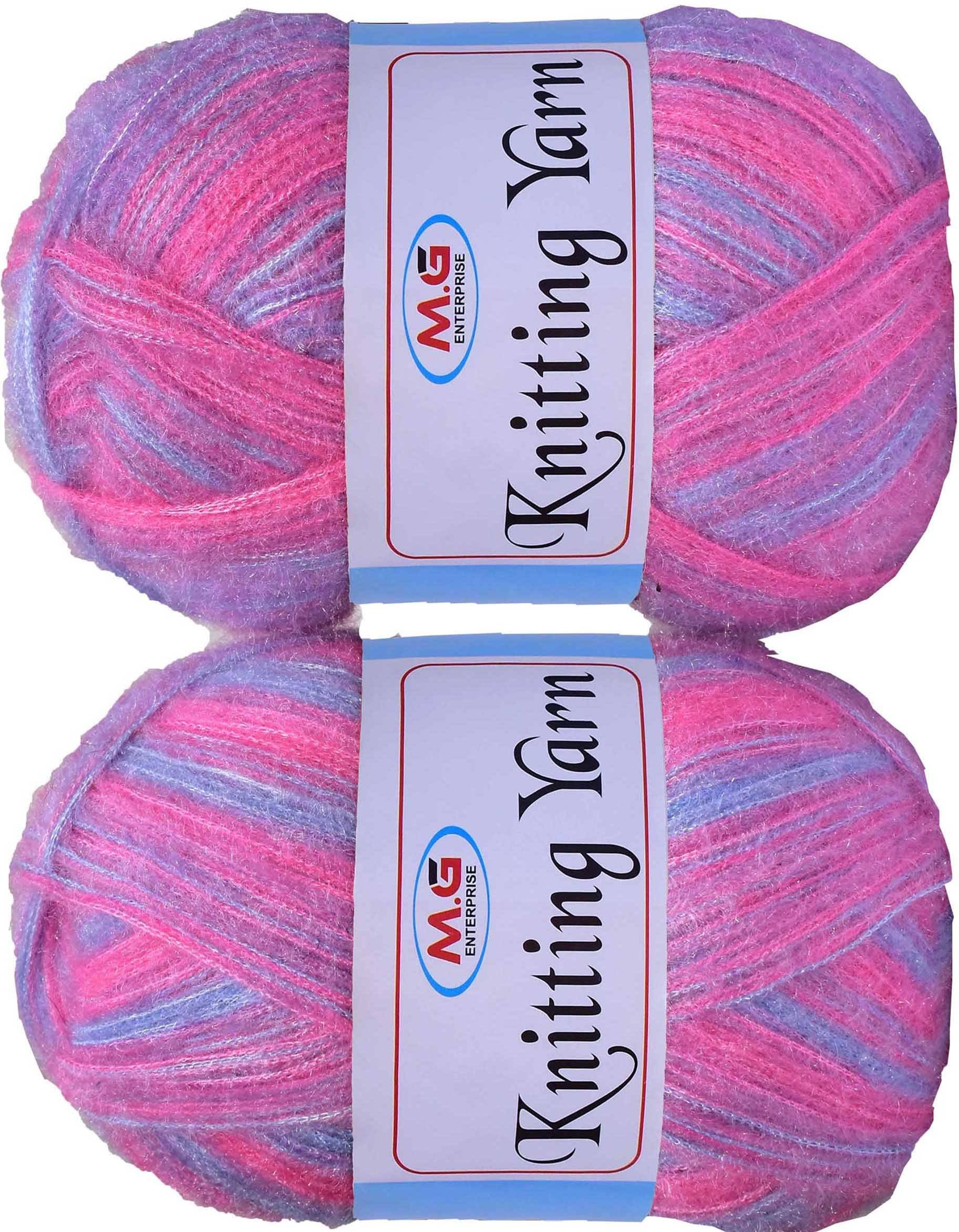    			Knitting Wool Yarn, Soft Fancy Feather Wool  Multi Iris  300 gm- Art-HGJ