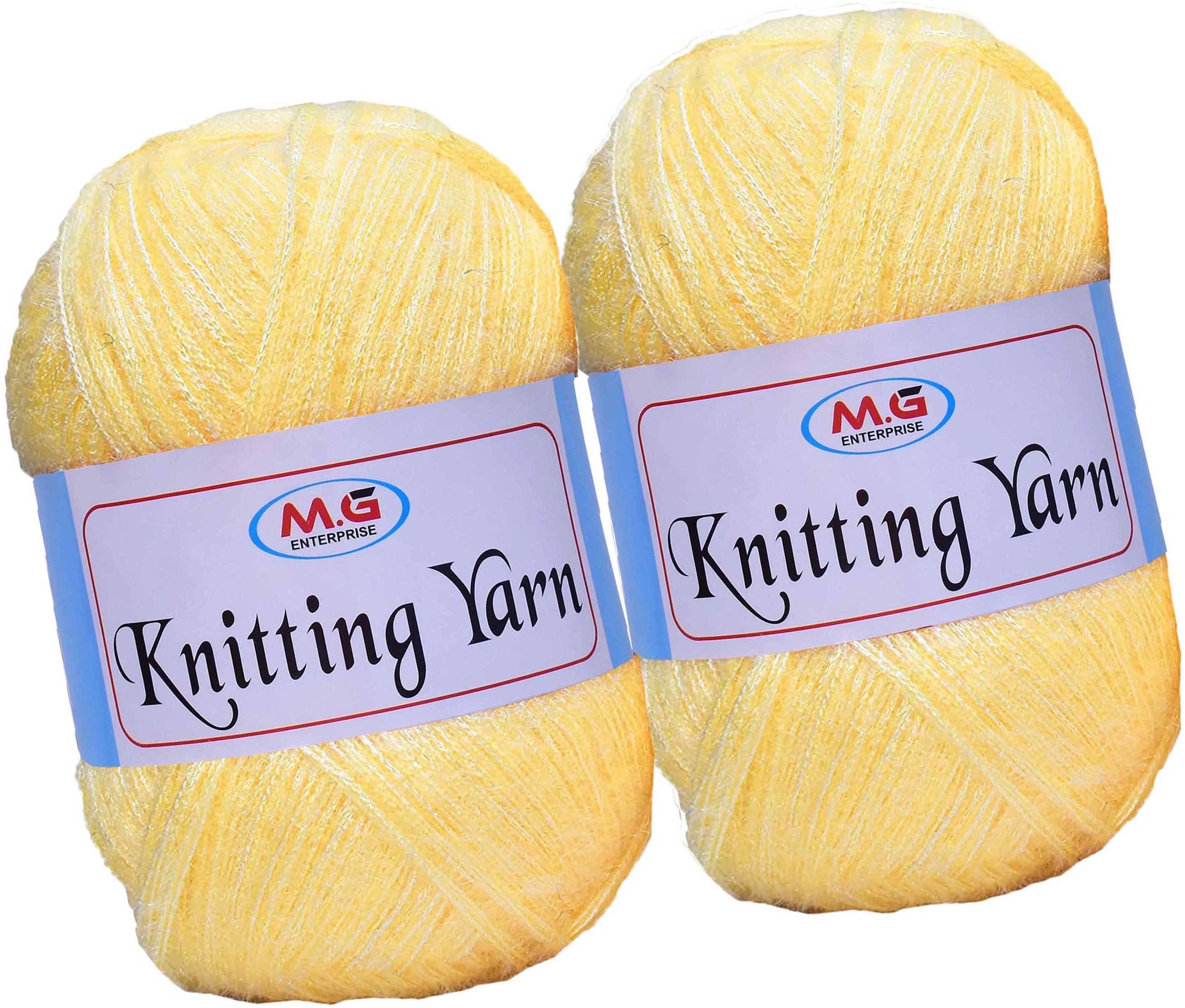     			Knitting Wool Yarn, Soft Fancy Feather Wool  Dark Cream 500 gm- Art-AAIE