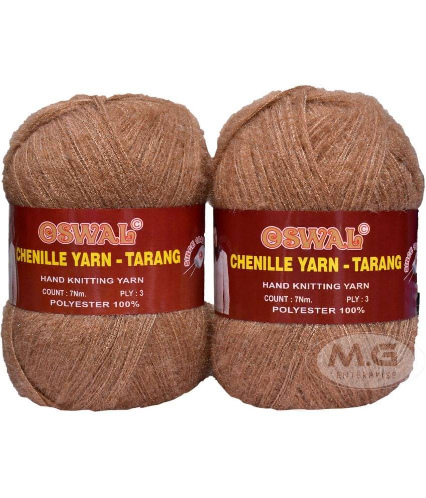     			Knitting Wool Yarn, Soft Tarang Feather Wool Ball Brown 500 gm  Best Used with Knitting Needles, Soft Tarang Wool Crochet NeedlesWool Yarn for Knitting. By Oswa I JJ