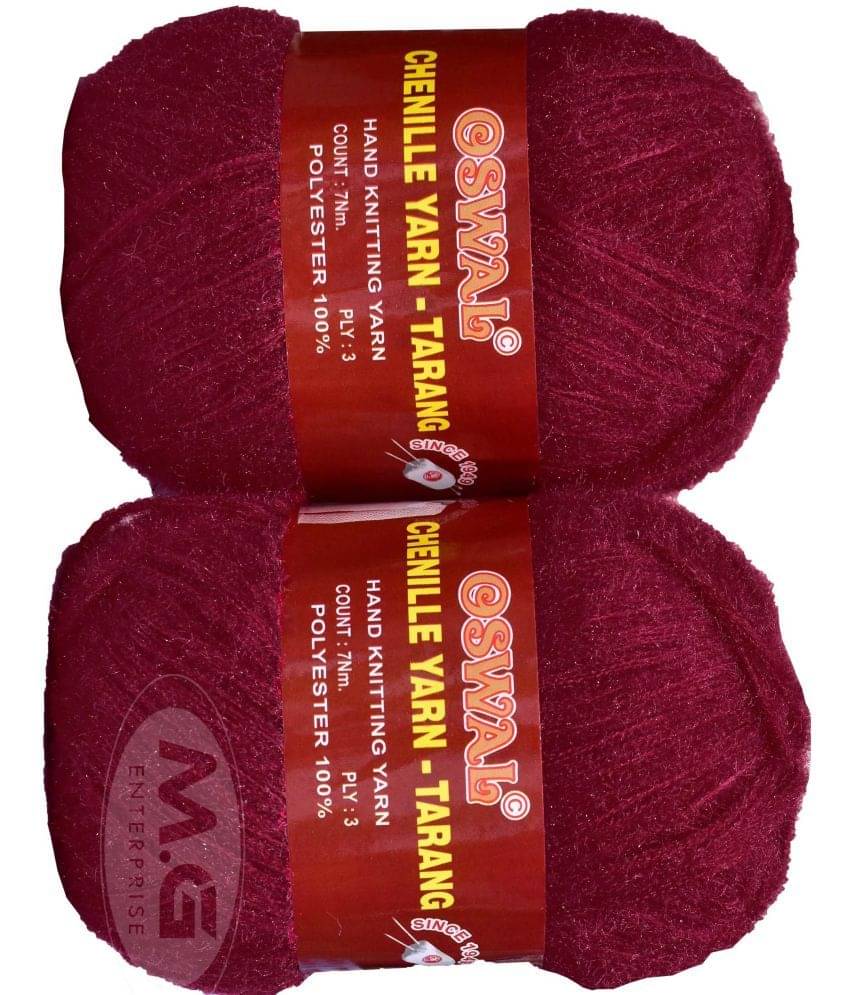     			Knitting Wool Yarn, Soft Tarang Feather Wool Ball Deep Red 200 gm  Best Used with Knitting Needles, Soft Tarang Wool Crochet NeedlesWool Yarn for Knitting